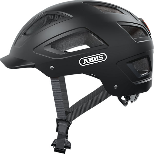 Casque urbain HYBAN 2.0 noir L, coque ABS, ventilation, LED arrière, compatible queue de cheval.