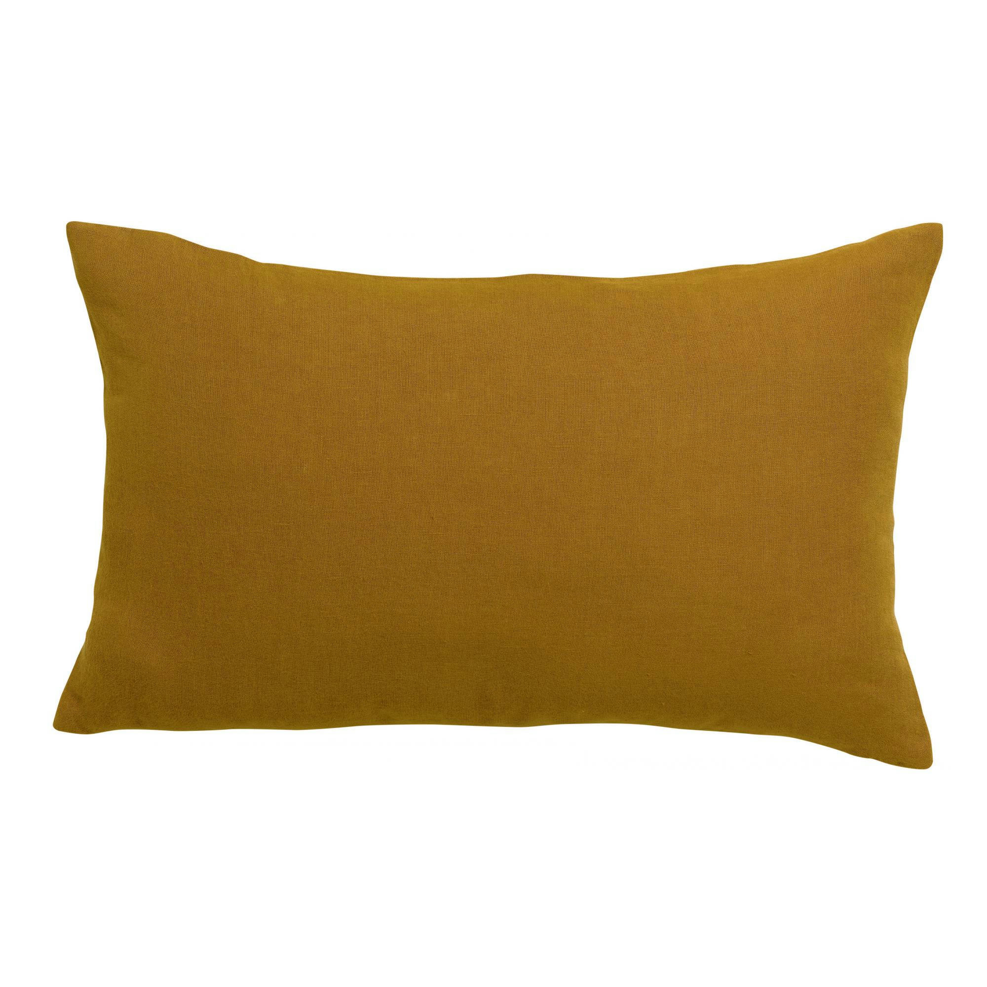 ZEFF - Coussin uni  en lin bronze 40 x 65