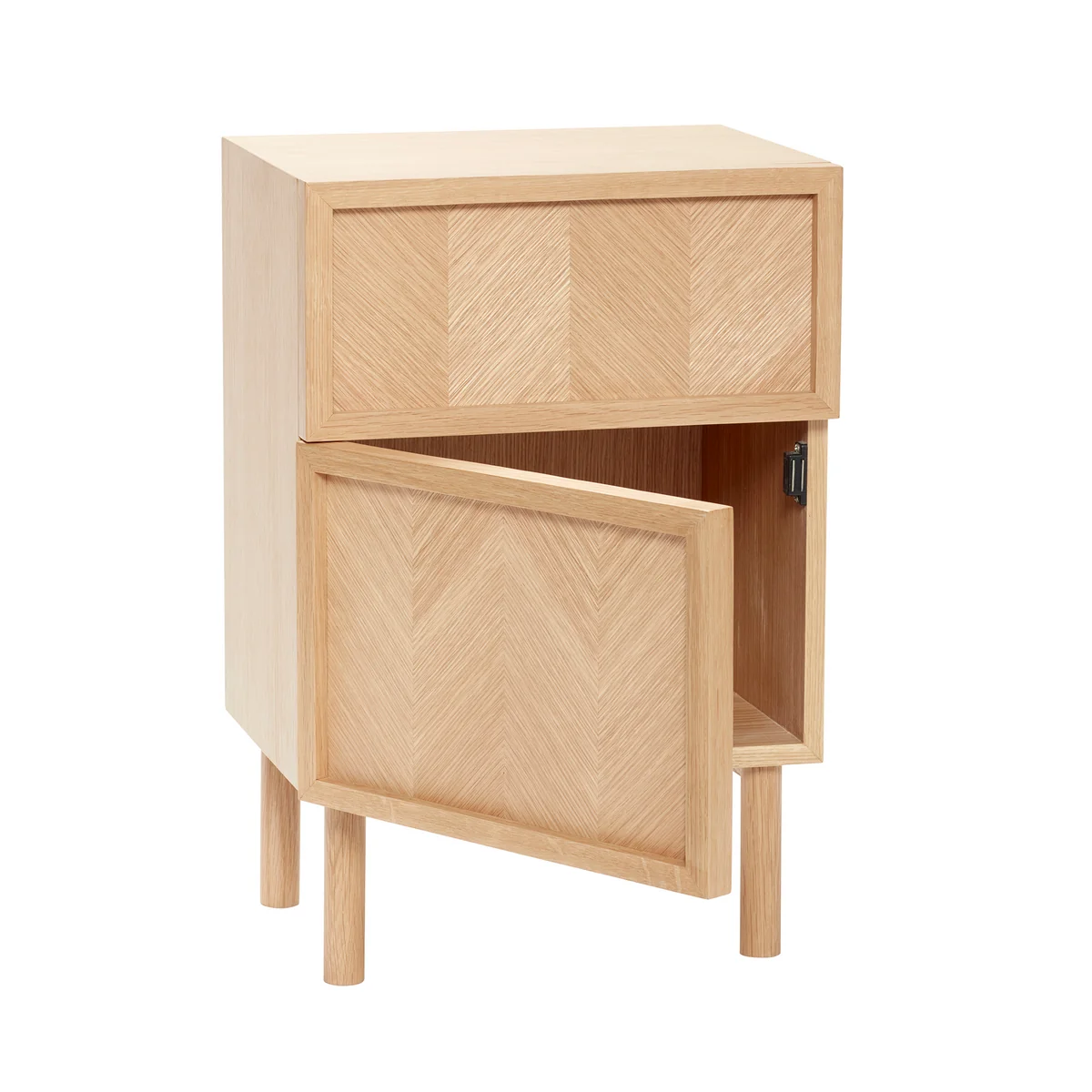 Hübsch Interior - Herringbone Nachttisch, H 60 cm, Eiche