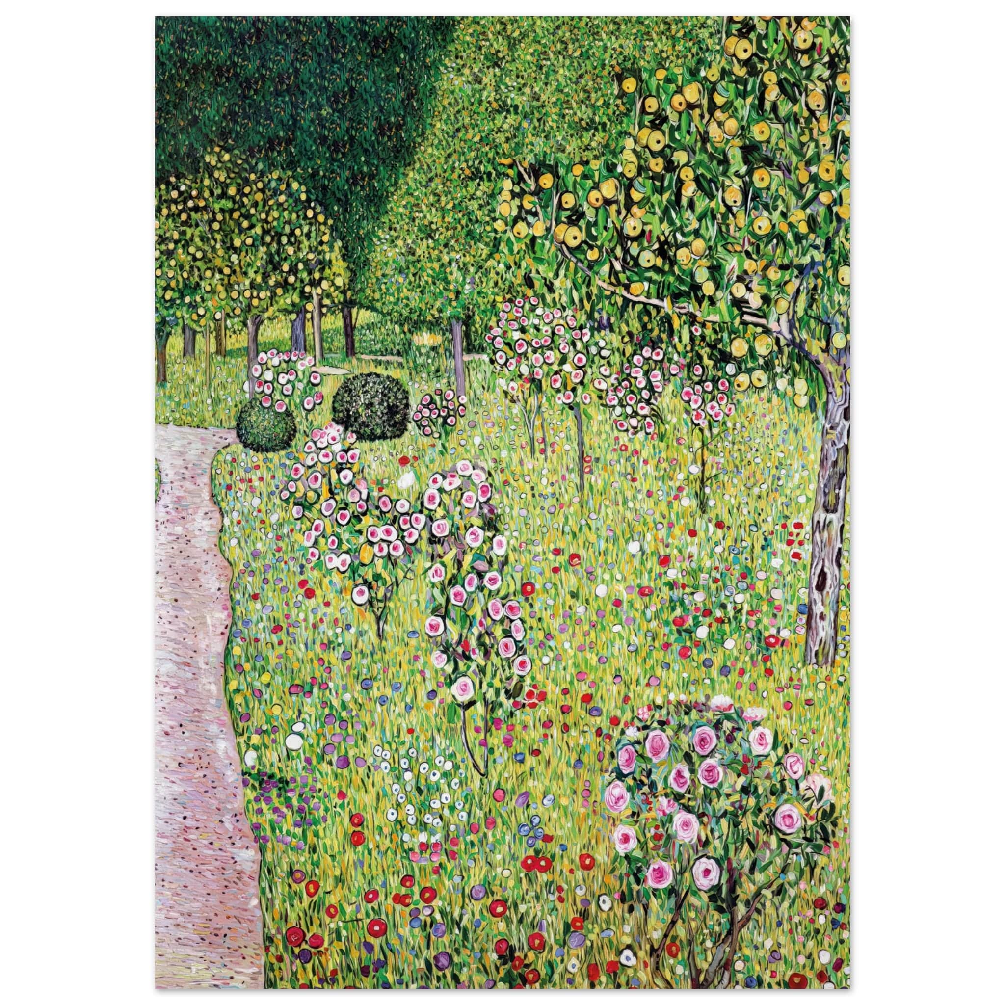 Artfulprints Poster Gustav Klimt - Orchard with roses  - 50x70 cm - Groen