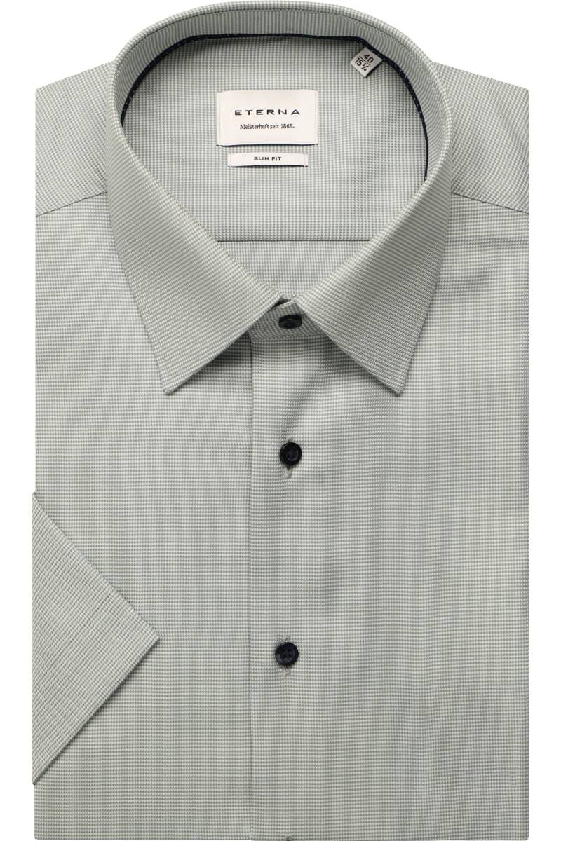ETERNA Slim Fit Hemd grün, Strukturiert