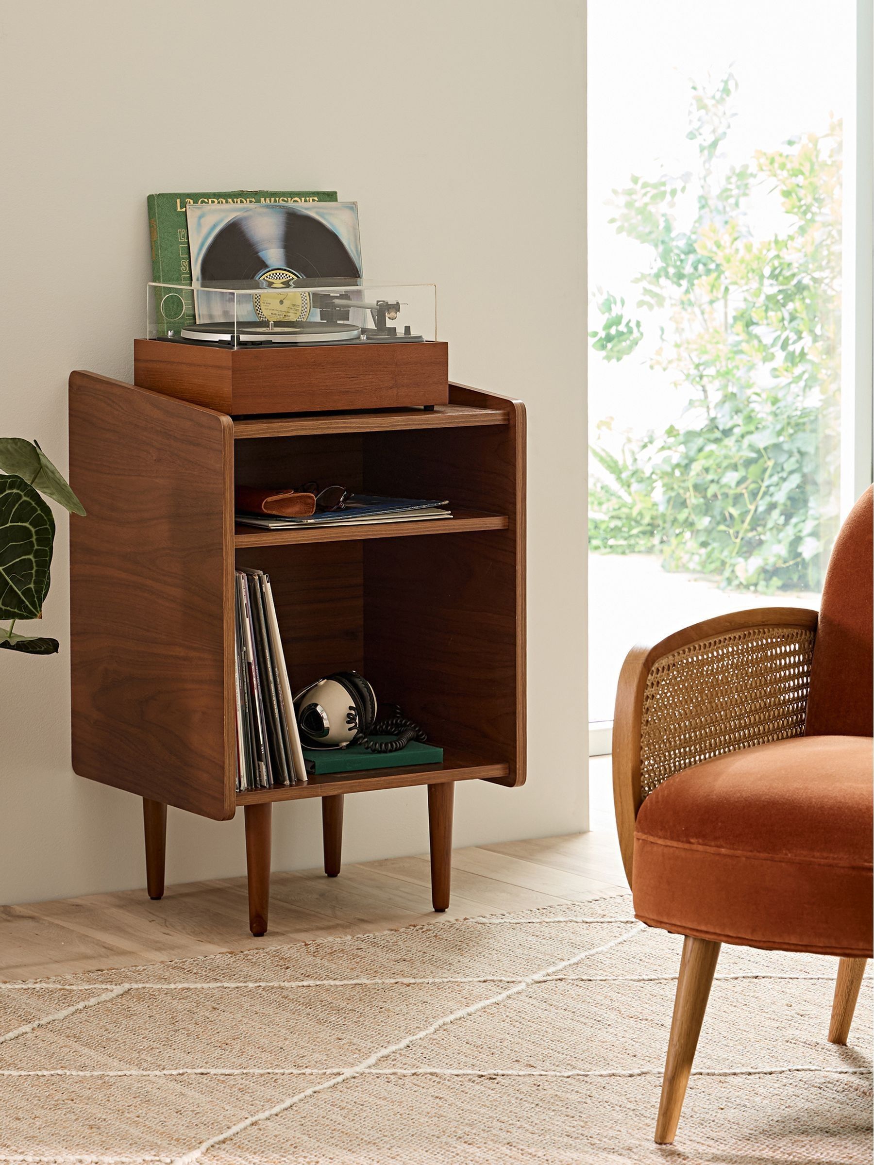 La Redoute Intérieurs Walnut Ronda L51cm Vintage Style Vinyl Cabinet