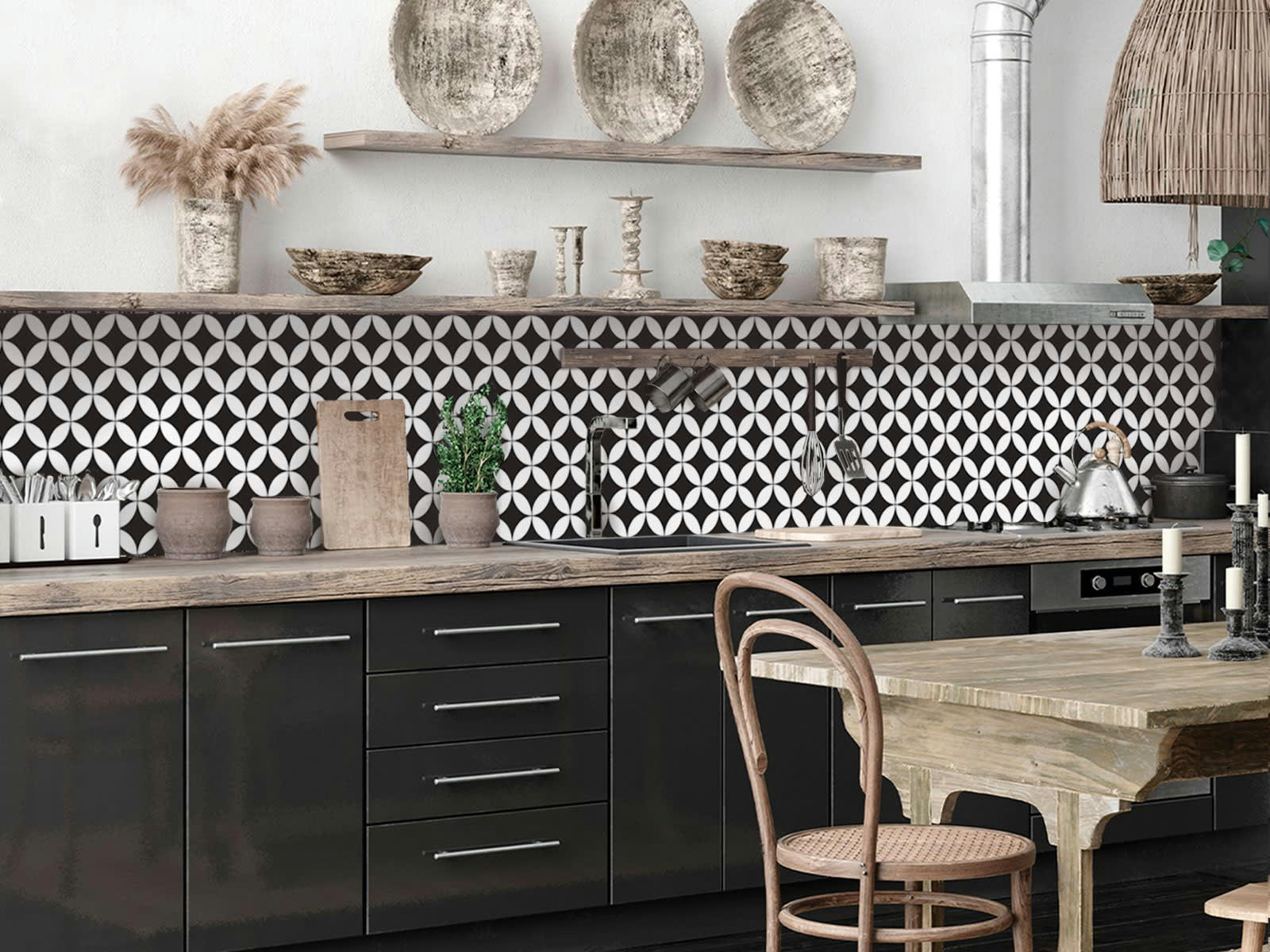 CIRCUS - Crédence adhésive noir 400x40cm