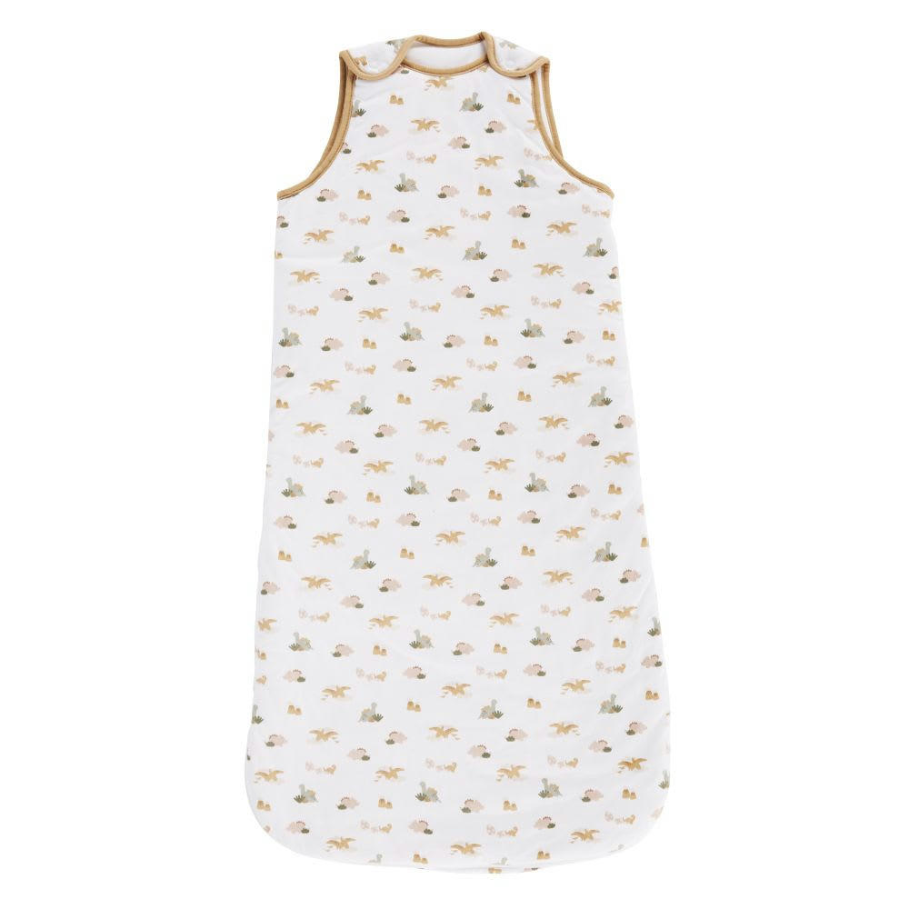 YUMA - Gigoteuse bébé blanche en coton biologique imprimé dinosaure