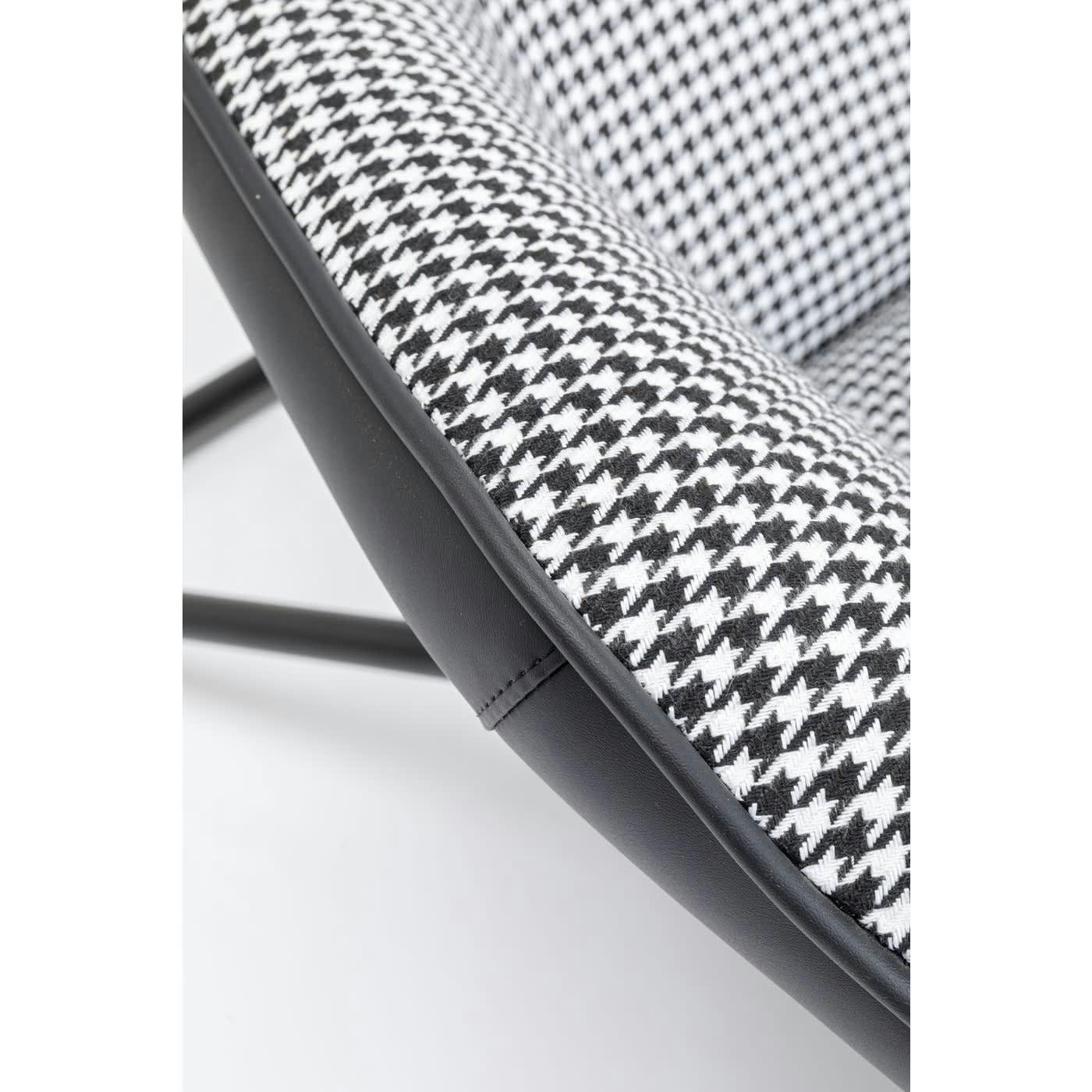 GRANADA - Fauteuil en tissu pied-de-poule et acier