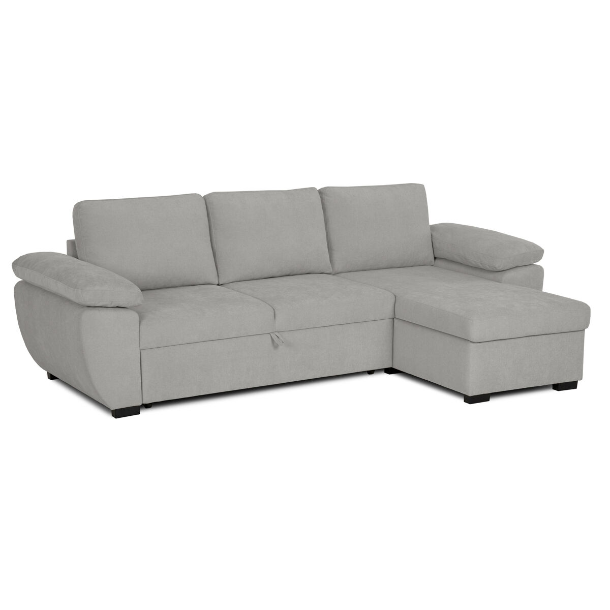 Sofá cama DRESDEN com cofre e chaise longue bege