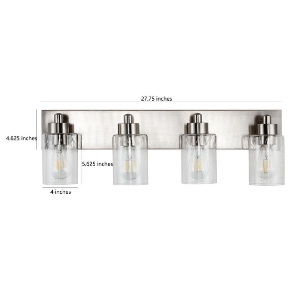 Lydia 3-Light Seeded Glass/Iron Modern Contemporary LED Vanity Light, by JONATHAN Y