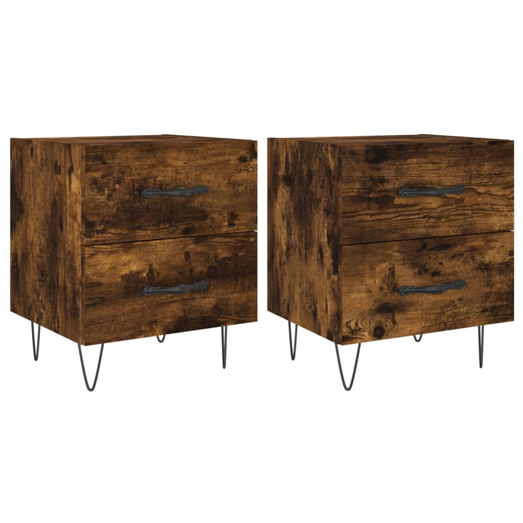 2x Szafka Nocna Stolik Komoda Brązowa z Szufladą Do Sypialni 40x35x47,5 cm
