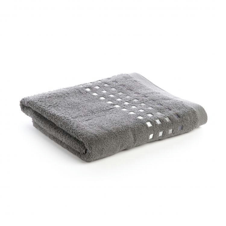 PURE SQUARE - Drap de bain en Coton Anthracite 100x150 cm
