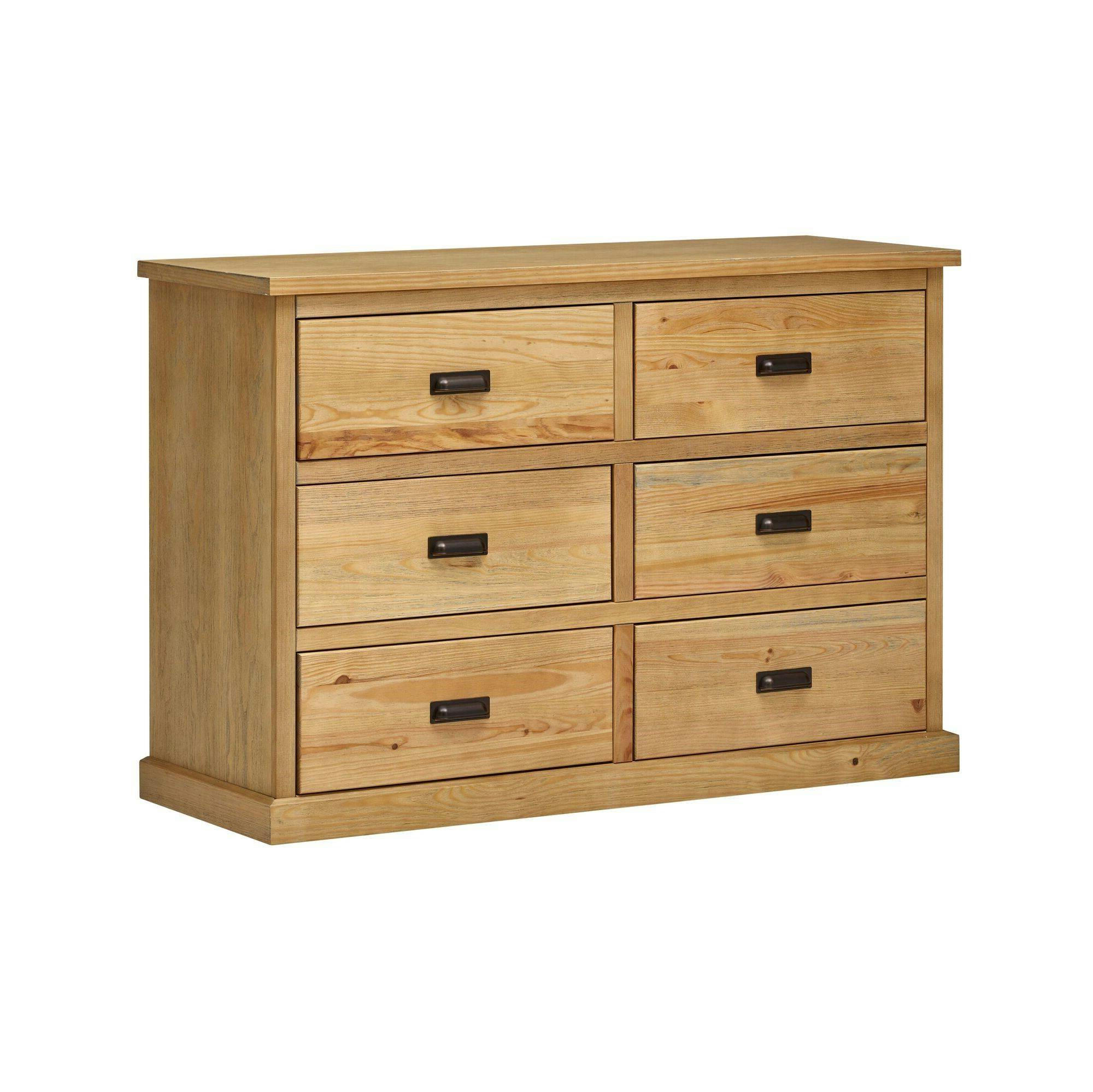 INDRA - Commode 6 tiroirs en bois massif