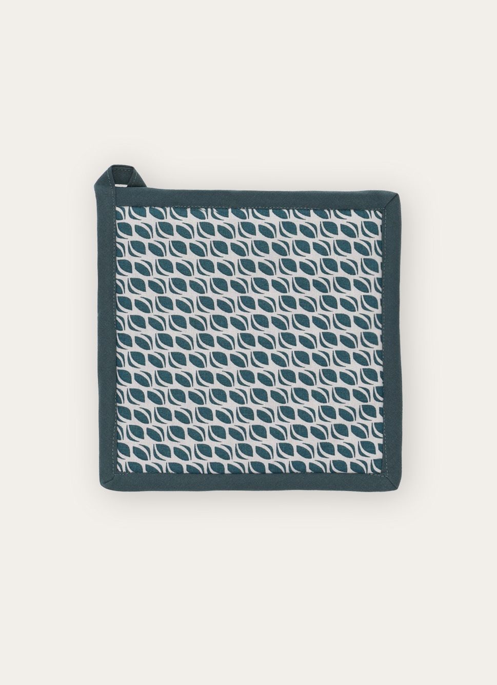 MANIQUE DE CUISINE EN COTON IMPRIMÉ VERT CEDRE