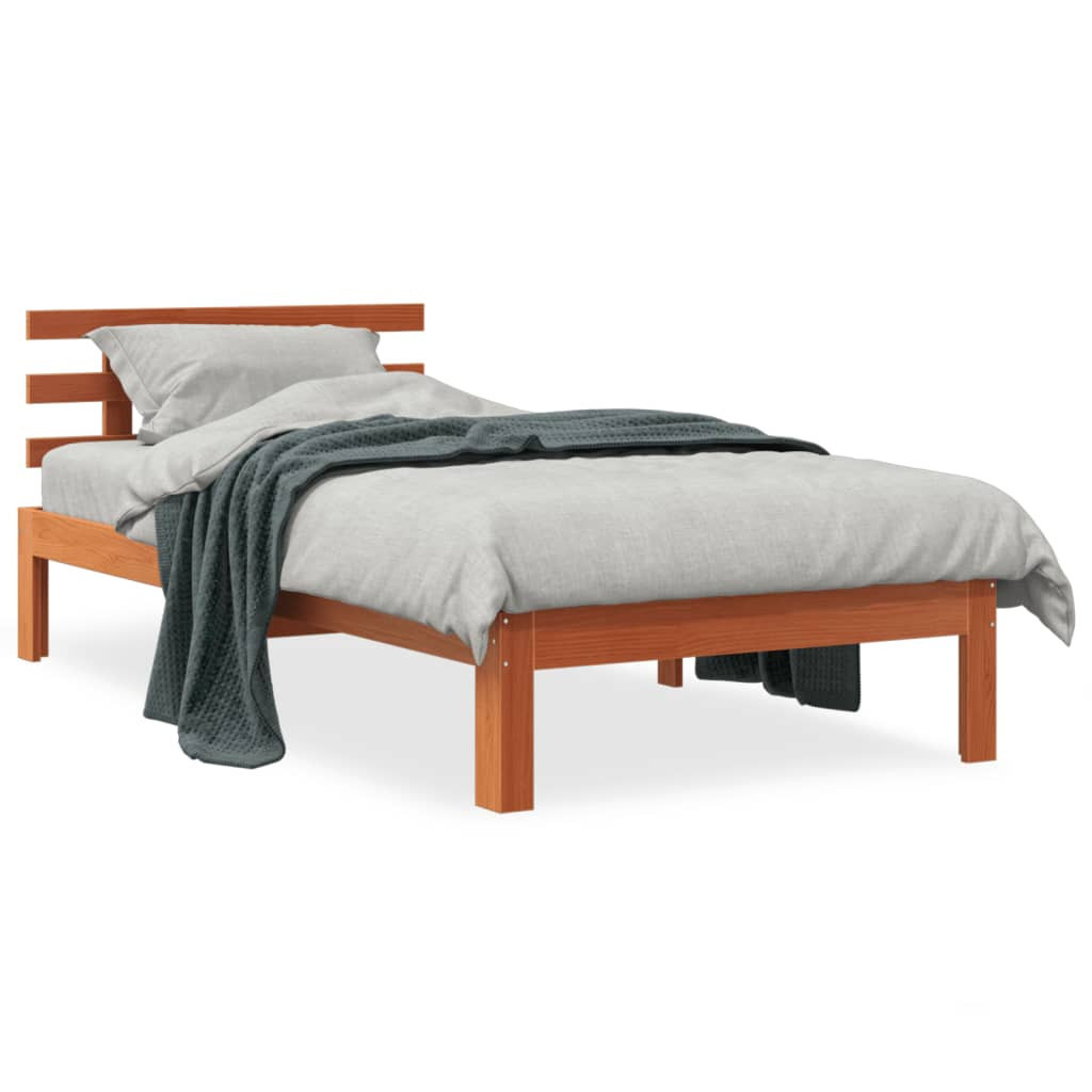 Łóżko Drewniane Rama Łóżka Sofa Brązowe Do Sypialni Pokoju 75x190 cm