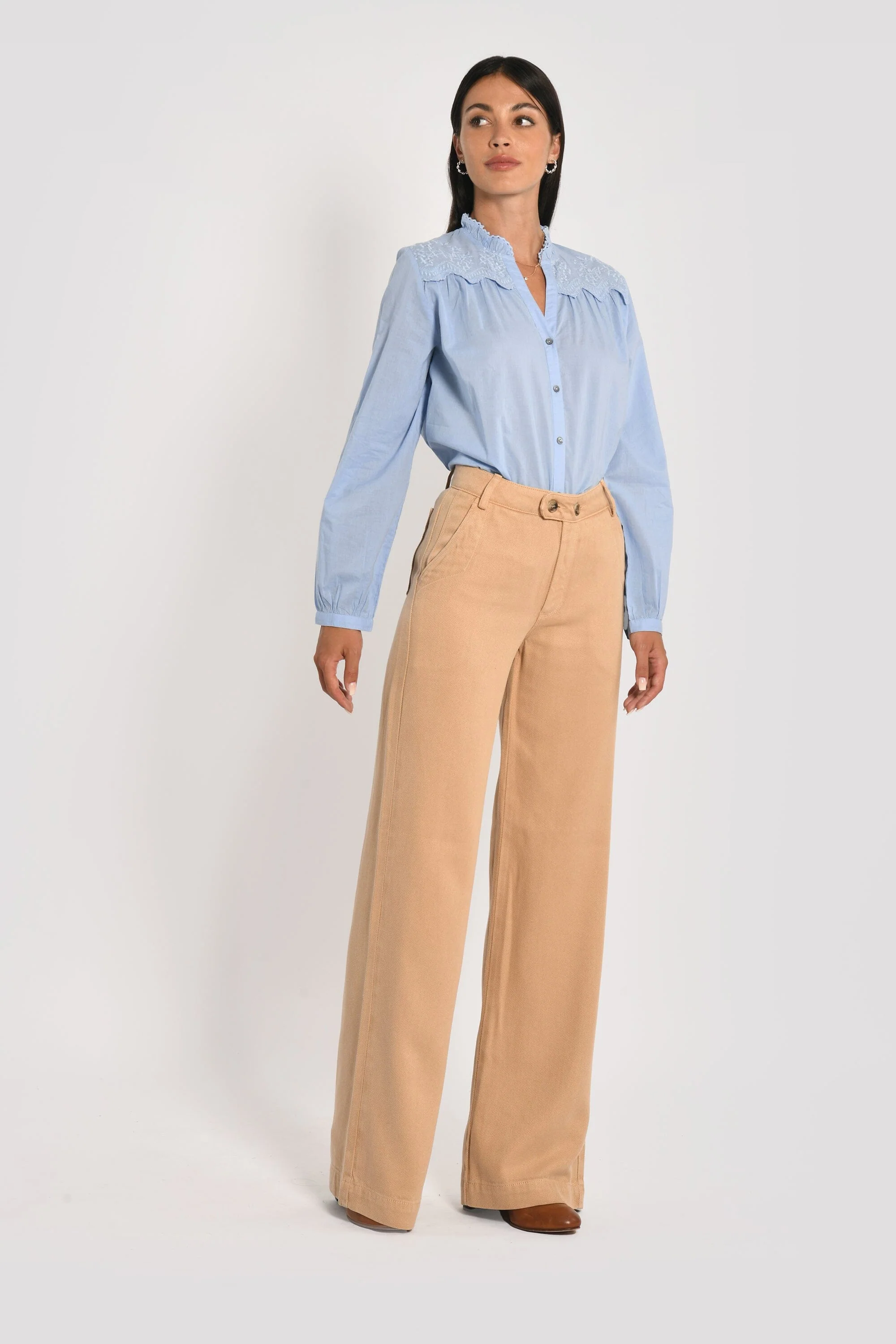 PANTALON LARGE TENCEL SUN BEIGE
