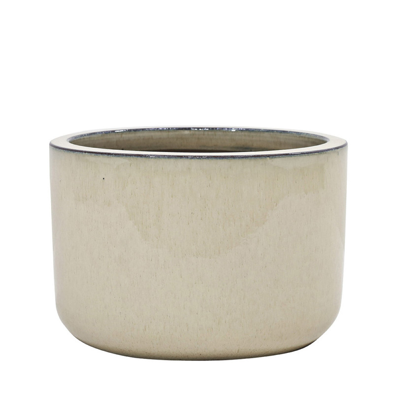 Pot en terre cuite Glazed crème Ø 24,5 x 16,5 cm