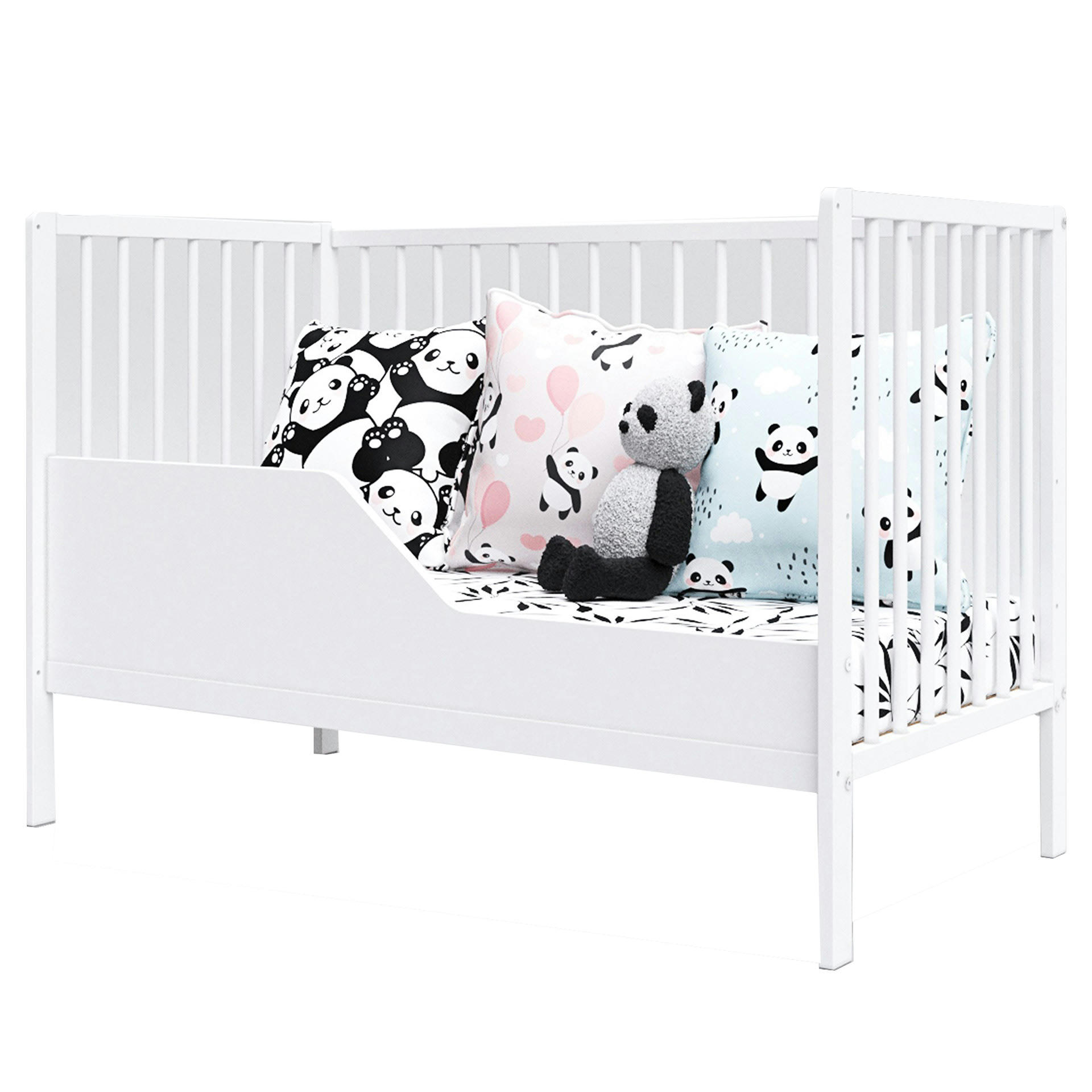 ANNA - Lit bébé évolutif  en bois blanc - 120x60 cm