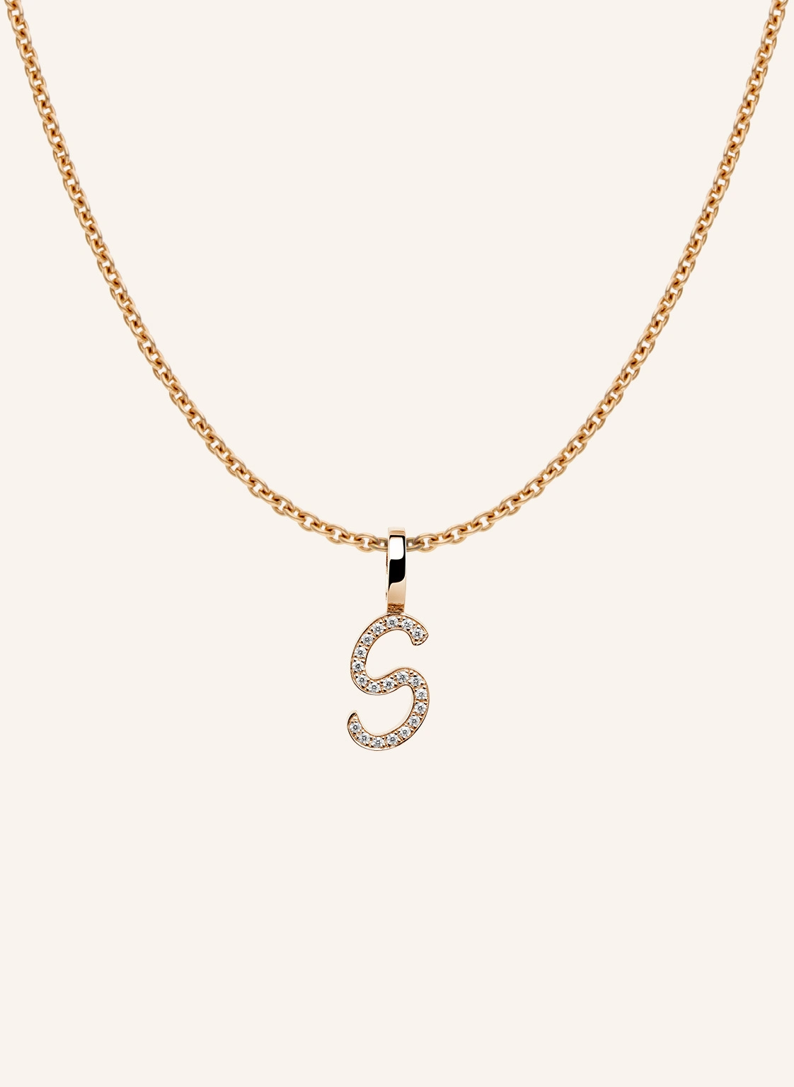 CADA Kette TINY DIAMOND LETTER S