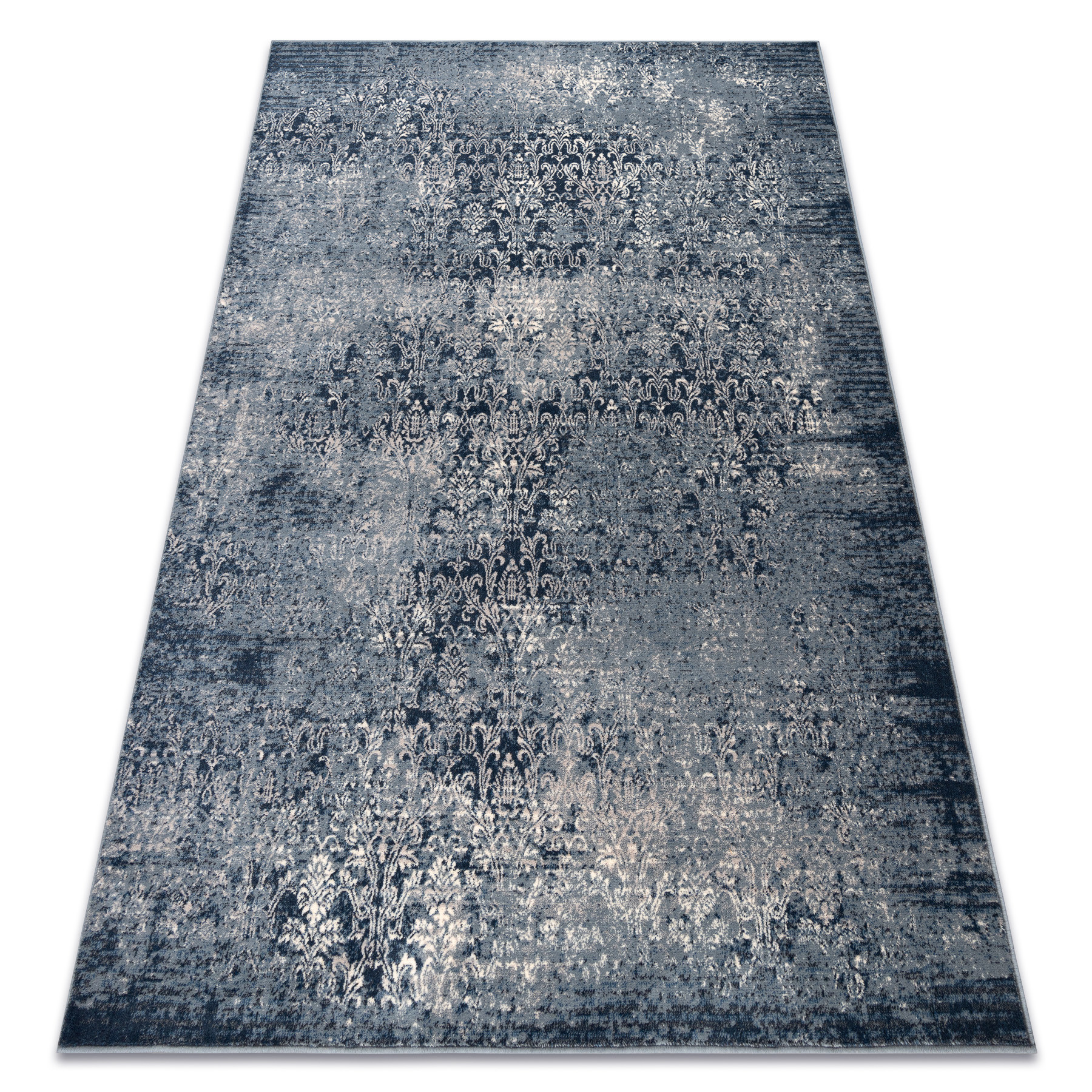 Dywan wełniany NAIN Ornament vintage 7010/51644 granat / beż 80x150 cm