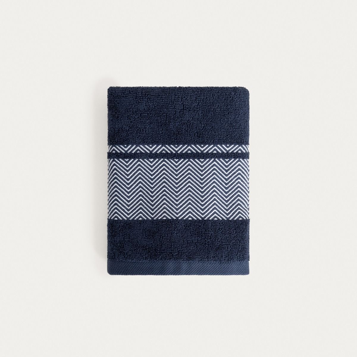 Ręcznik MAIARA granatowy z ozdobnym przeszyciem 50x90 cm