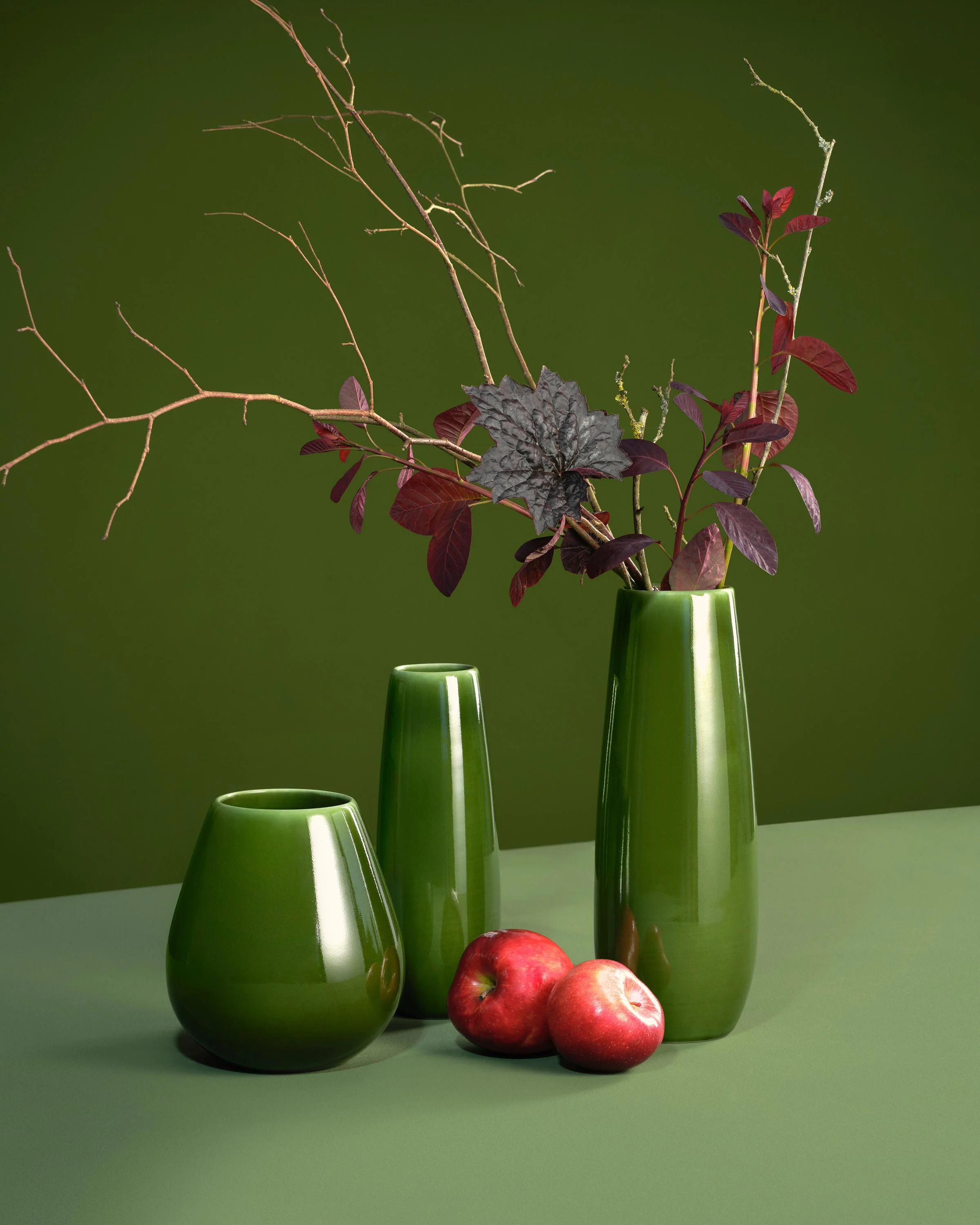 vase, verde