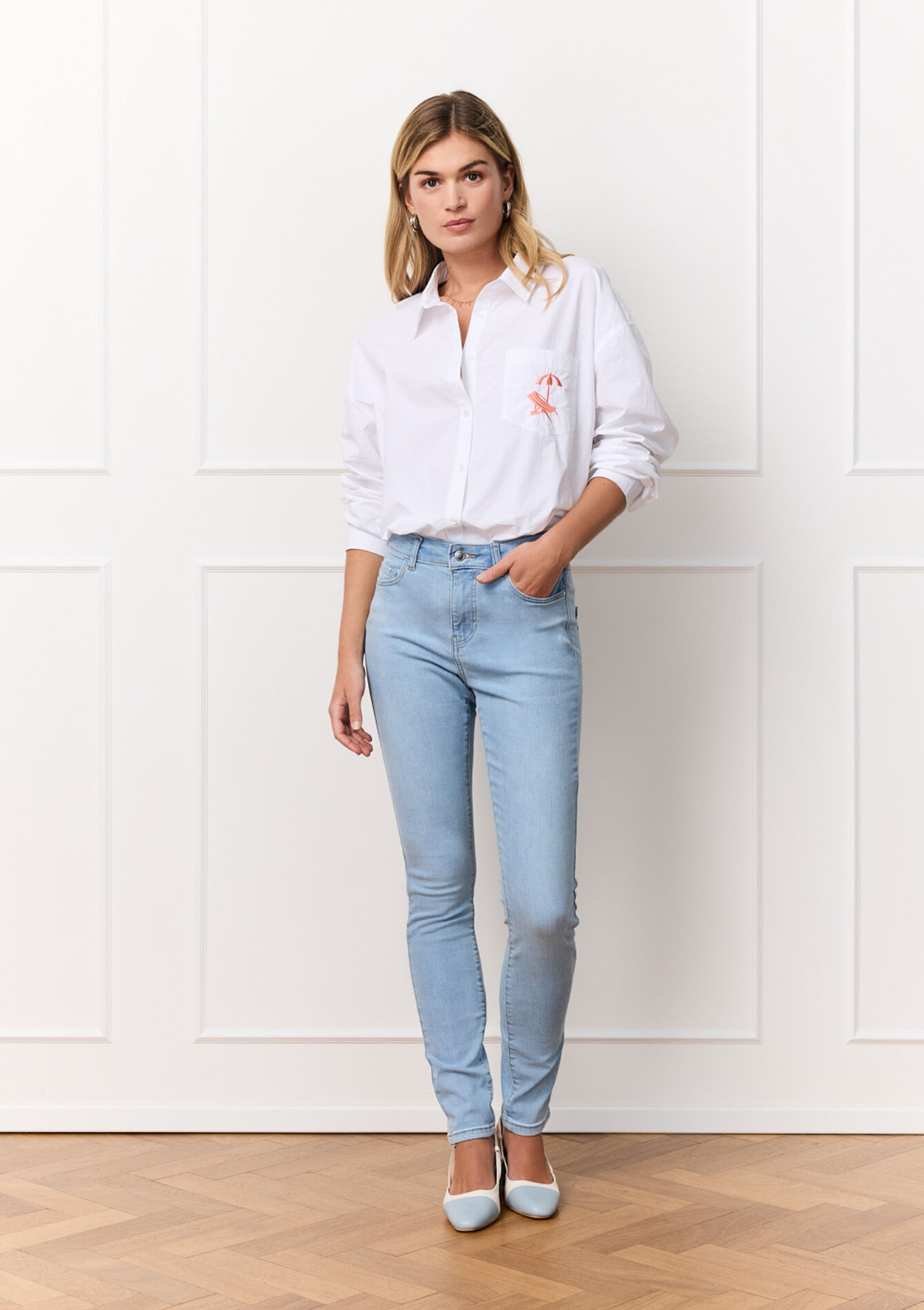 Skinny jeans met hoge taille