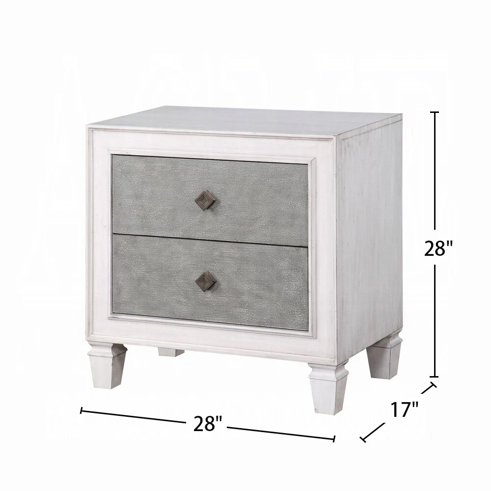 Two-tone Nightstand with 2 Drawers