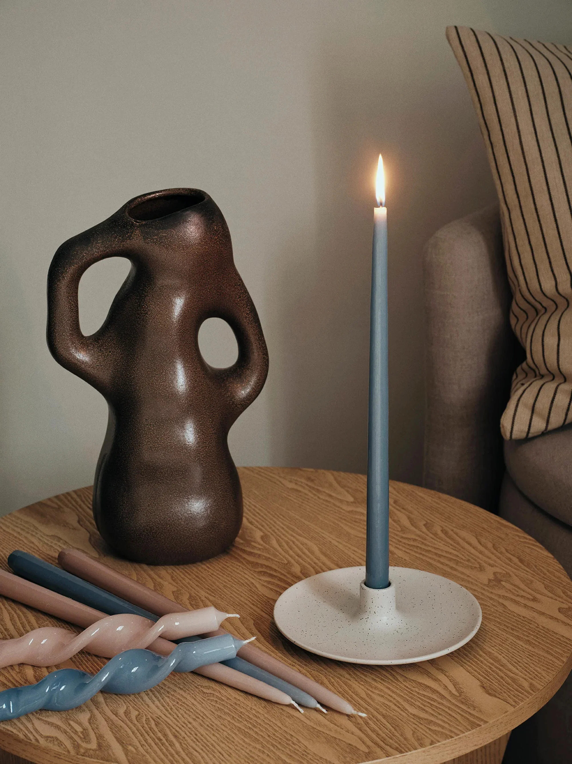 Handgefertigte Stabkerzen Twist, 2er-Set