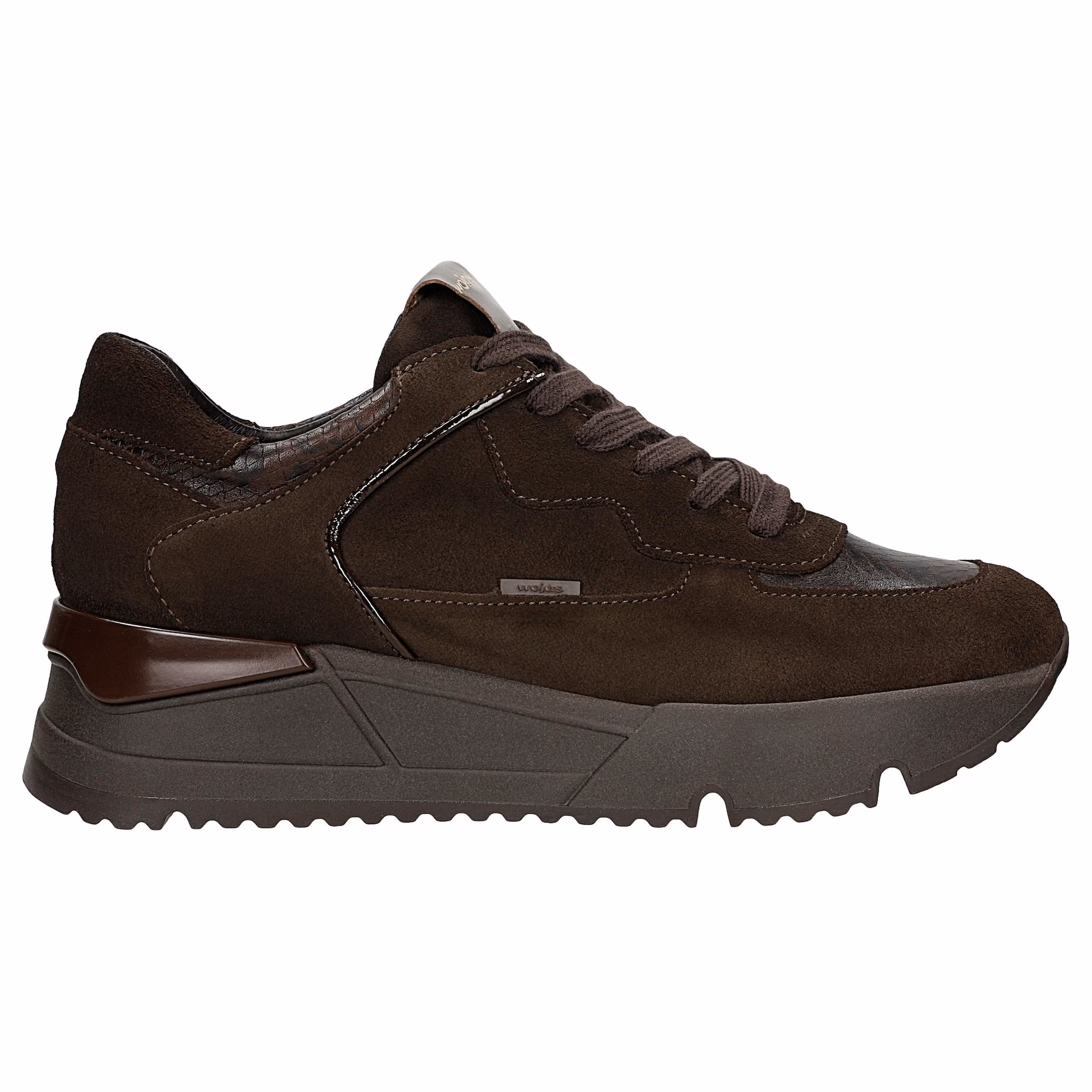 Ciemnobrązowe sneakersy damskie w czekoladowym odcieniu