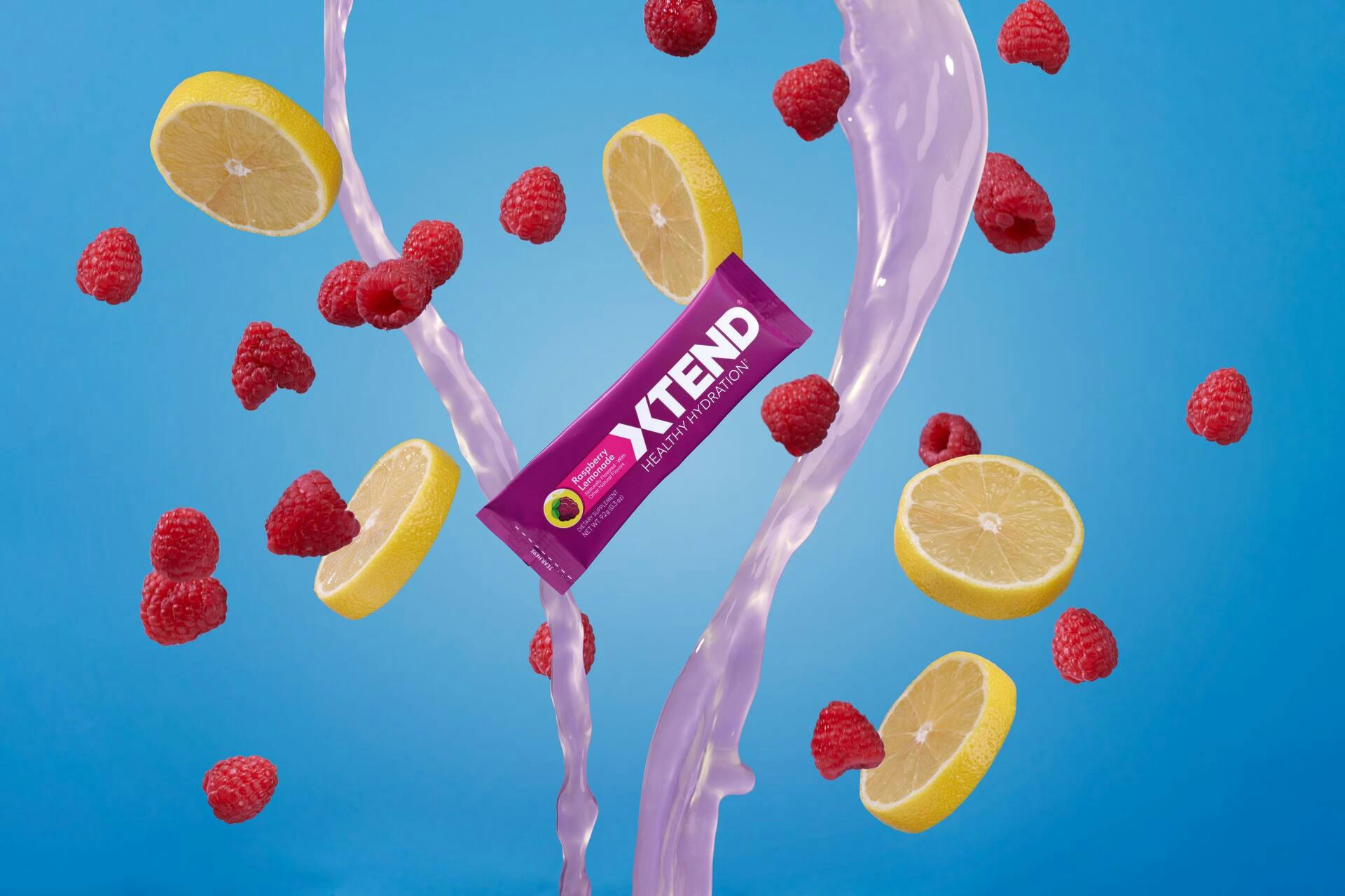 XTEND® Healthy Hydration Powder Stick Packets, Zero Sugar, Raspberry Lemonade, 15-Stick Pack