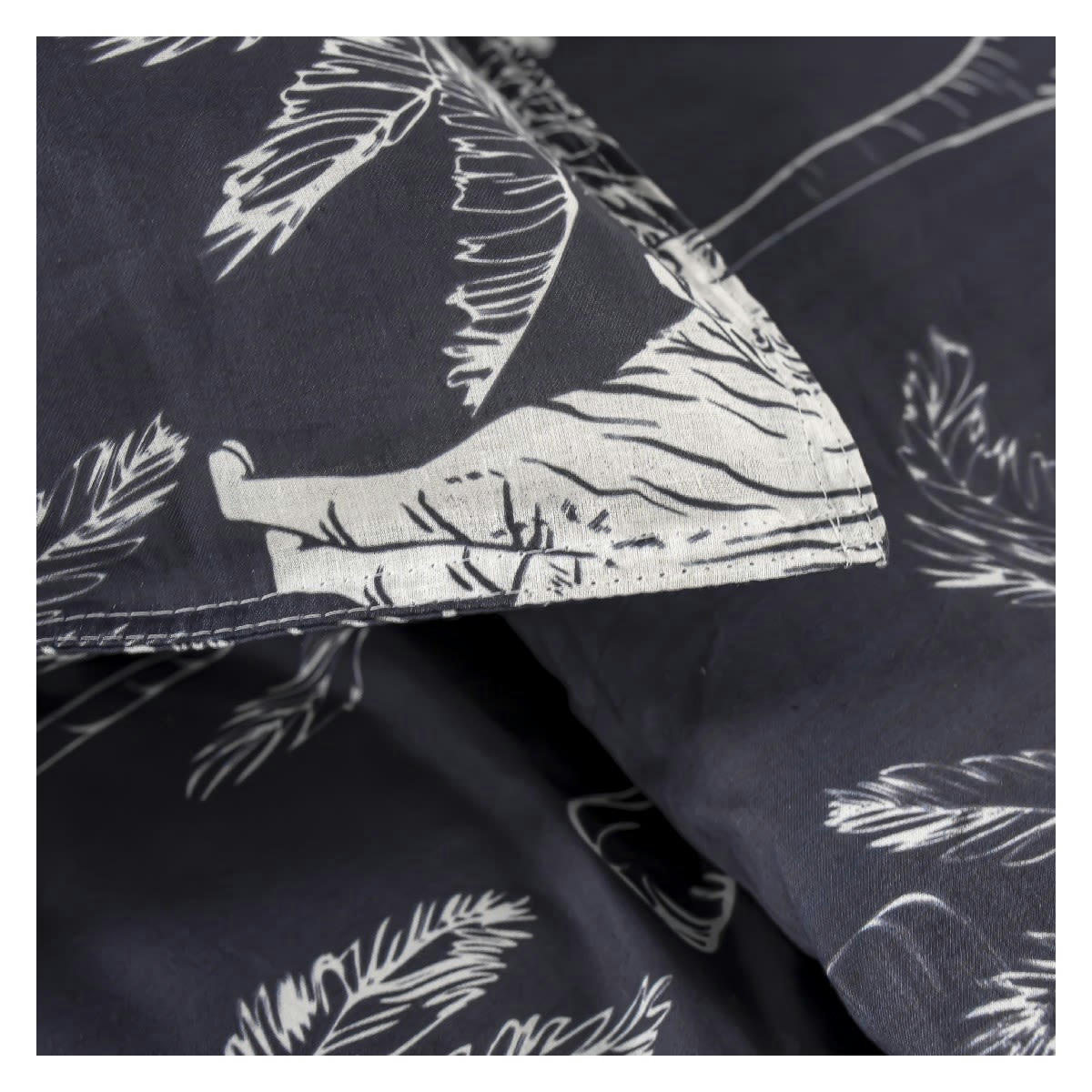 SUNSHINE ACHIL - Parure de lit 2 personnes imprimé en Coton Noir 240x260 cm