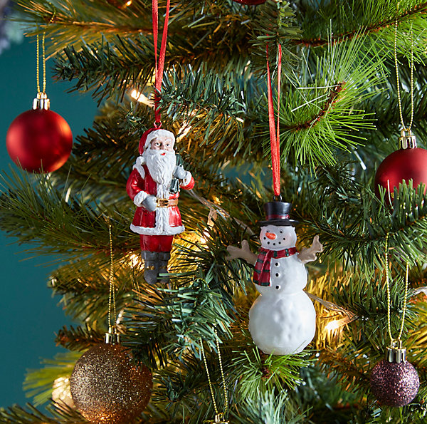 Bonhomme de neige et père Noël (2 pièces)
