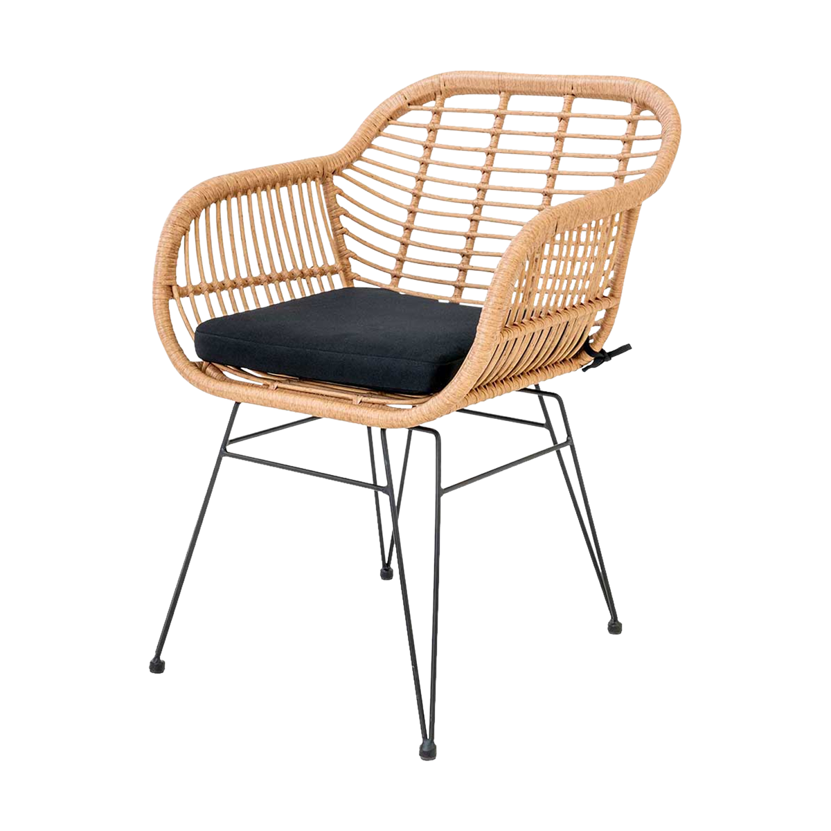 Artichok Madelein rotan tuinstoel naturel - met armleuning en