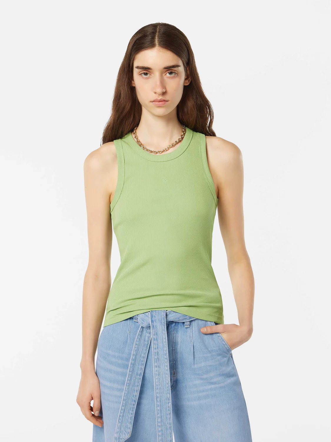 Ribbed Racer Tank Top