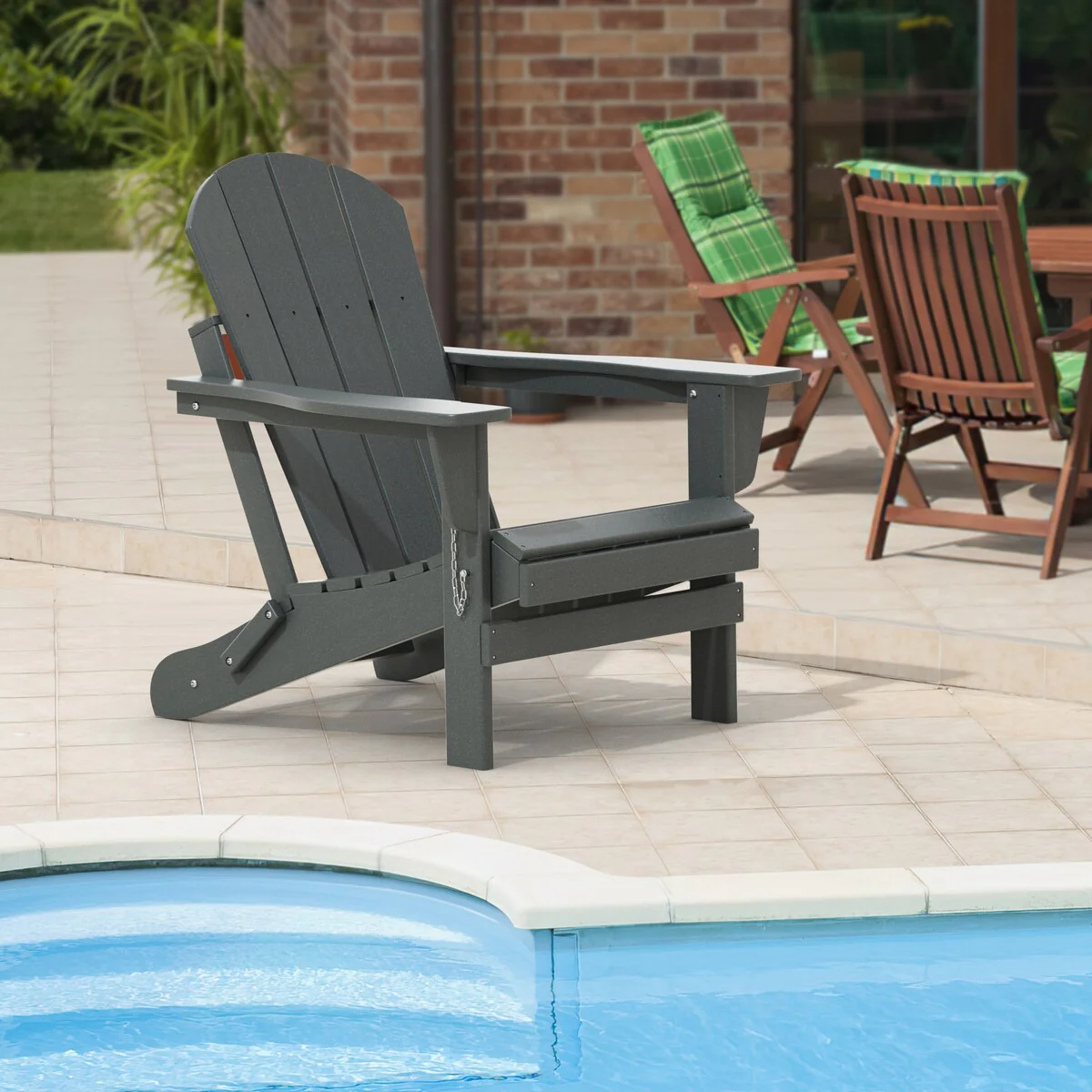 Folding Adirondack Chair, Fire Pit Chair,HDPE Resin Patio Outdoor Chairs All-Weather Resistant