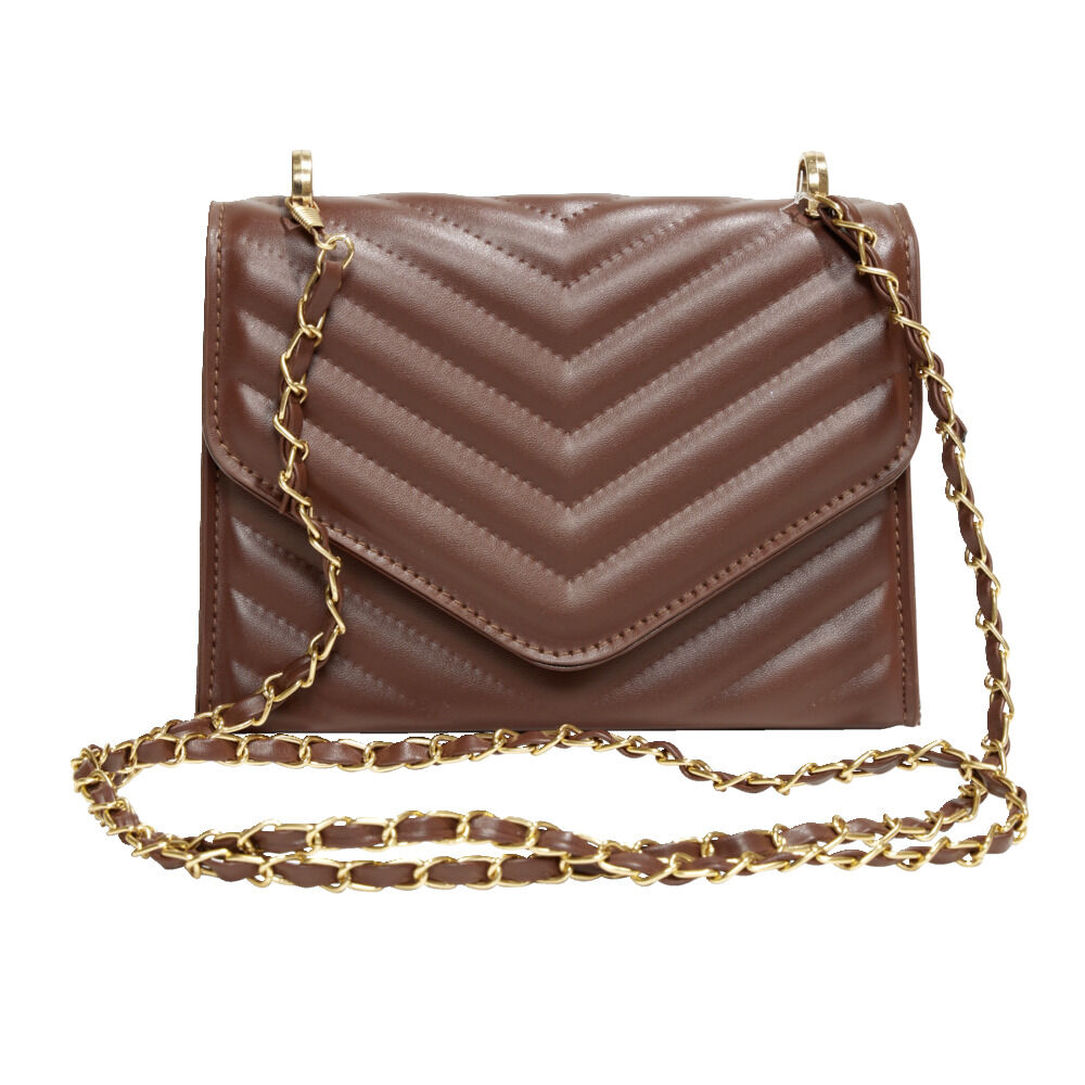 Sac à main simili effet matelassée avec chaÎne métal doré 20xH13cm - 2 modèles