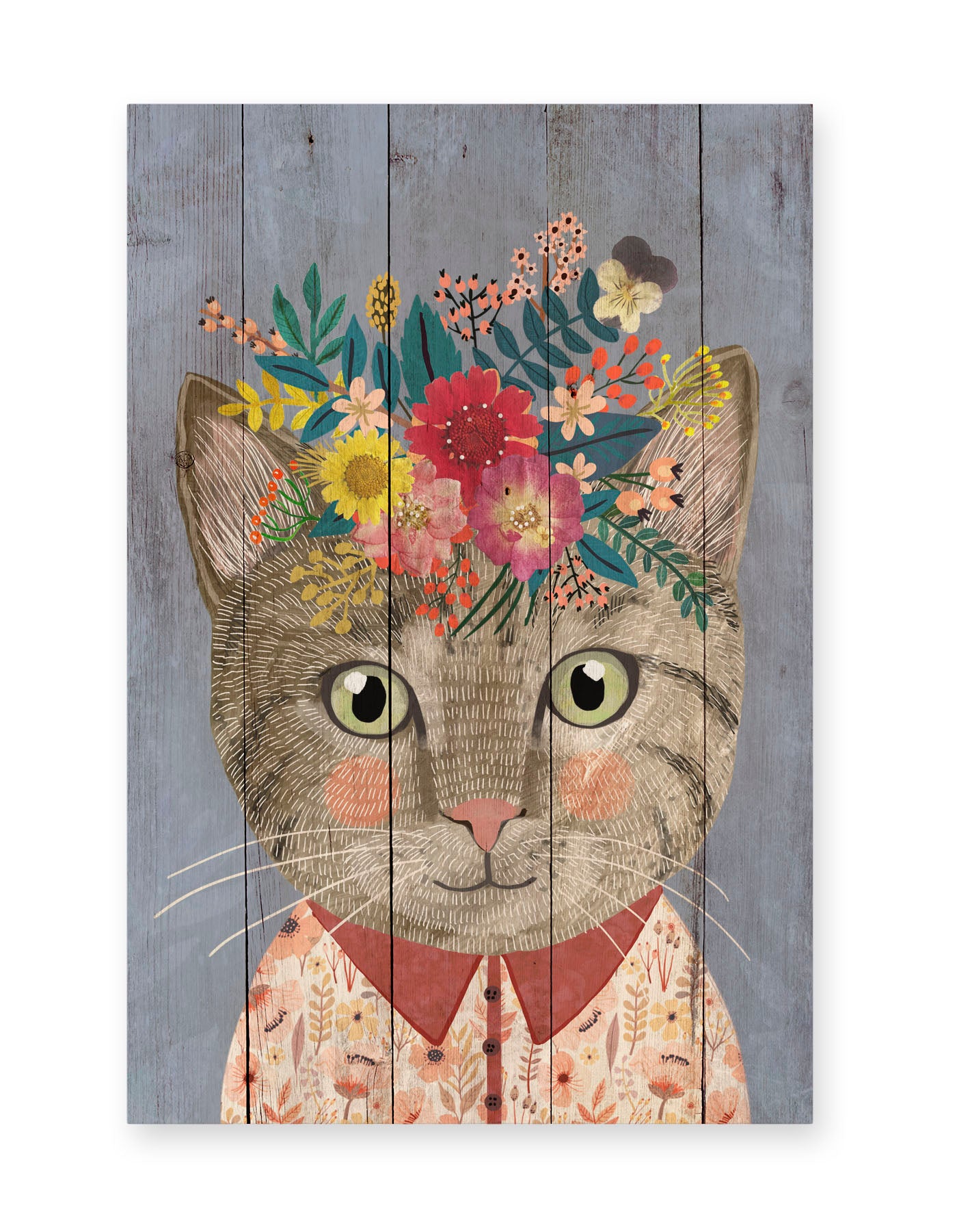 Really Nice Things - Paneel - 60x40 cm - Floral Cat