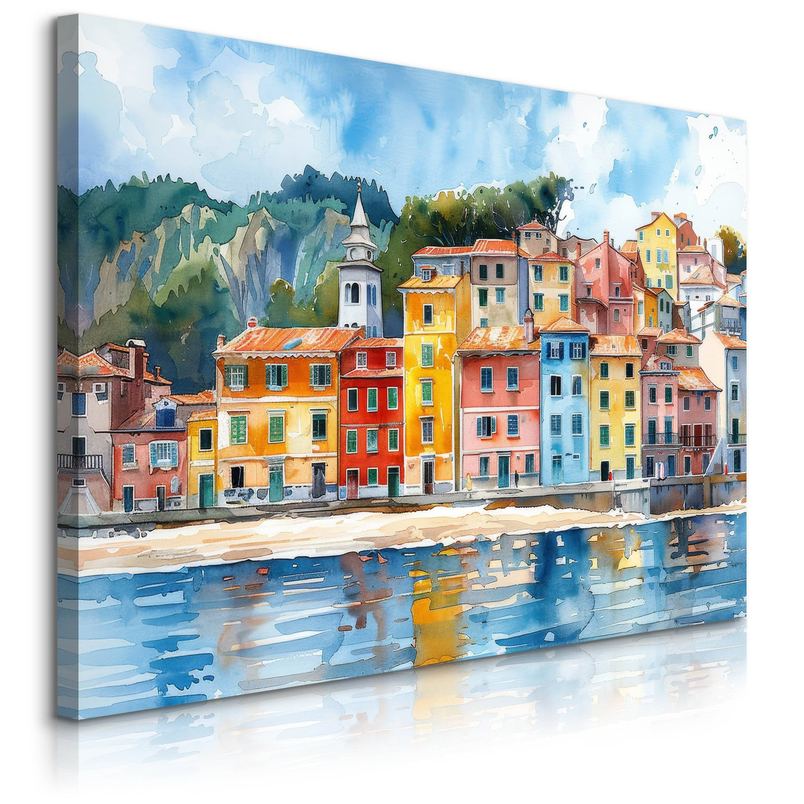 Obraz Akwarele Budynki Przy Plaży 30x20cm