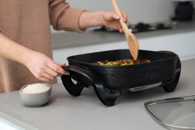 Stone Electric Fry Pan for Cooking, 7.2L Capacity, Non-Stick