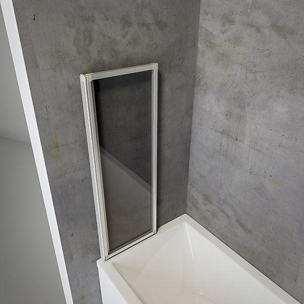 Pare-baignoire pivotant 2 volets l.87 x H.120 cm, chrome, Schulte