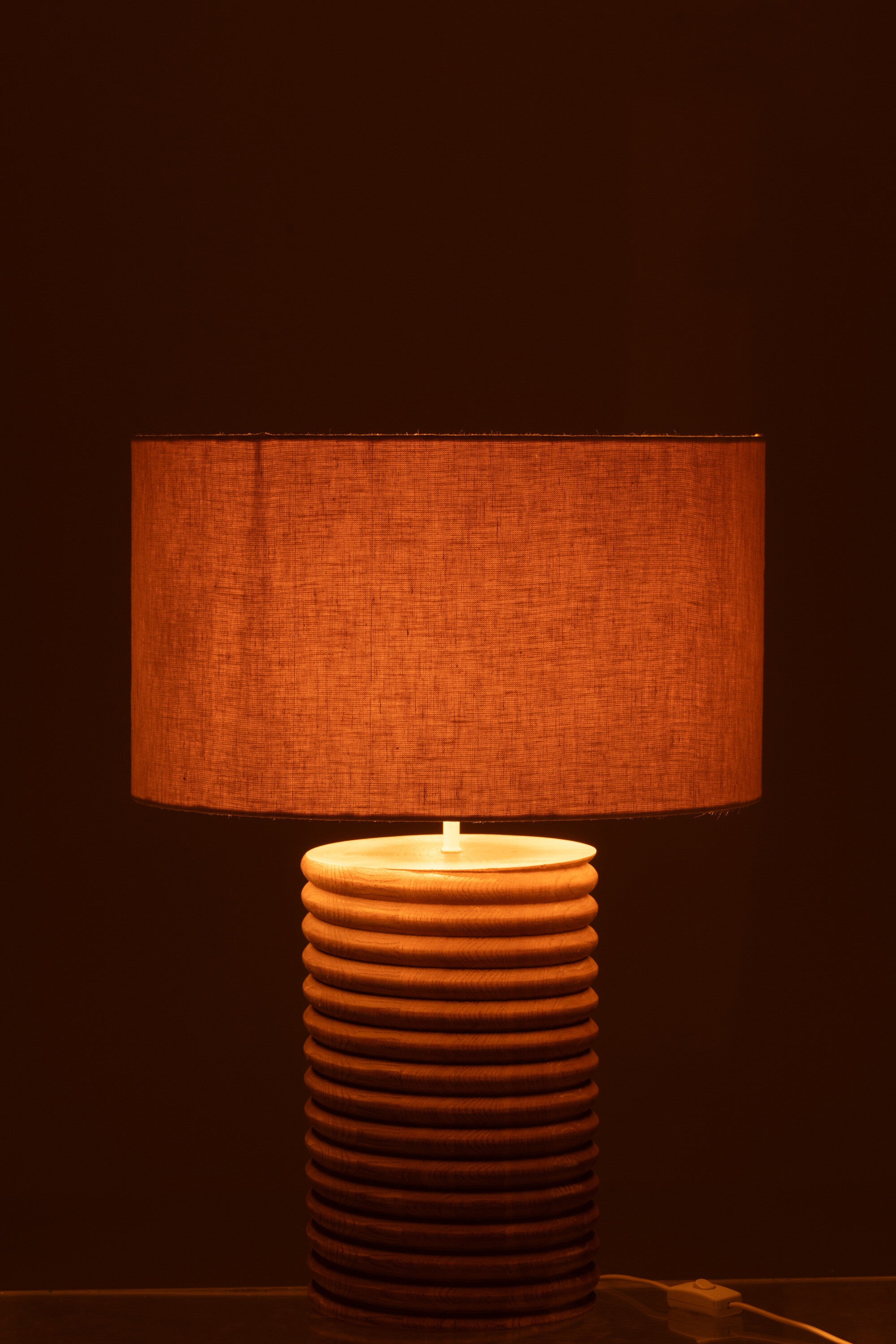 J-Line lamp Schroefdraad Wijd - hout - naturel/grijs