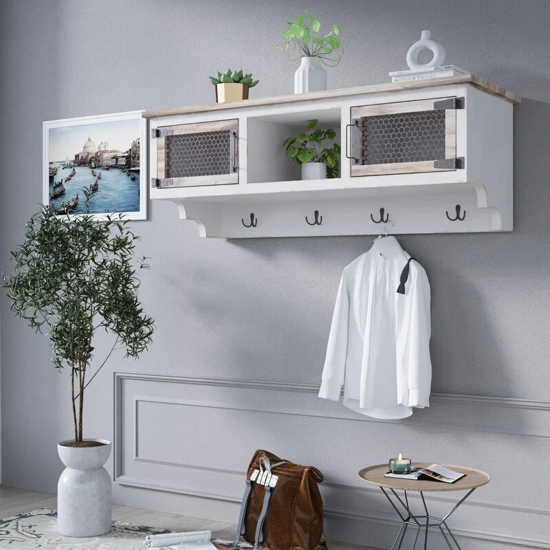 Modern 4 hooks retro clothes rack coat rack