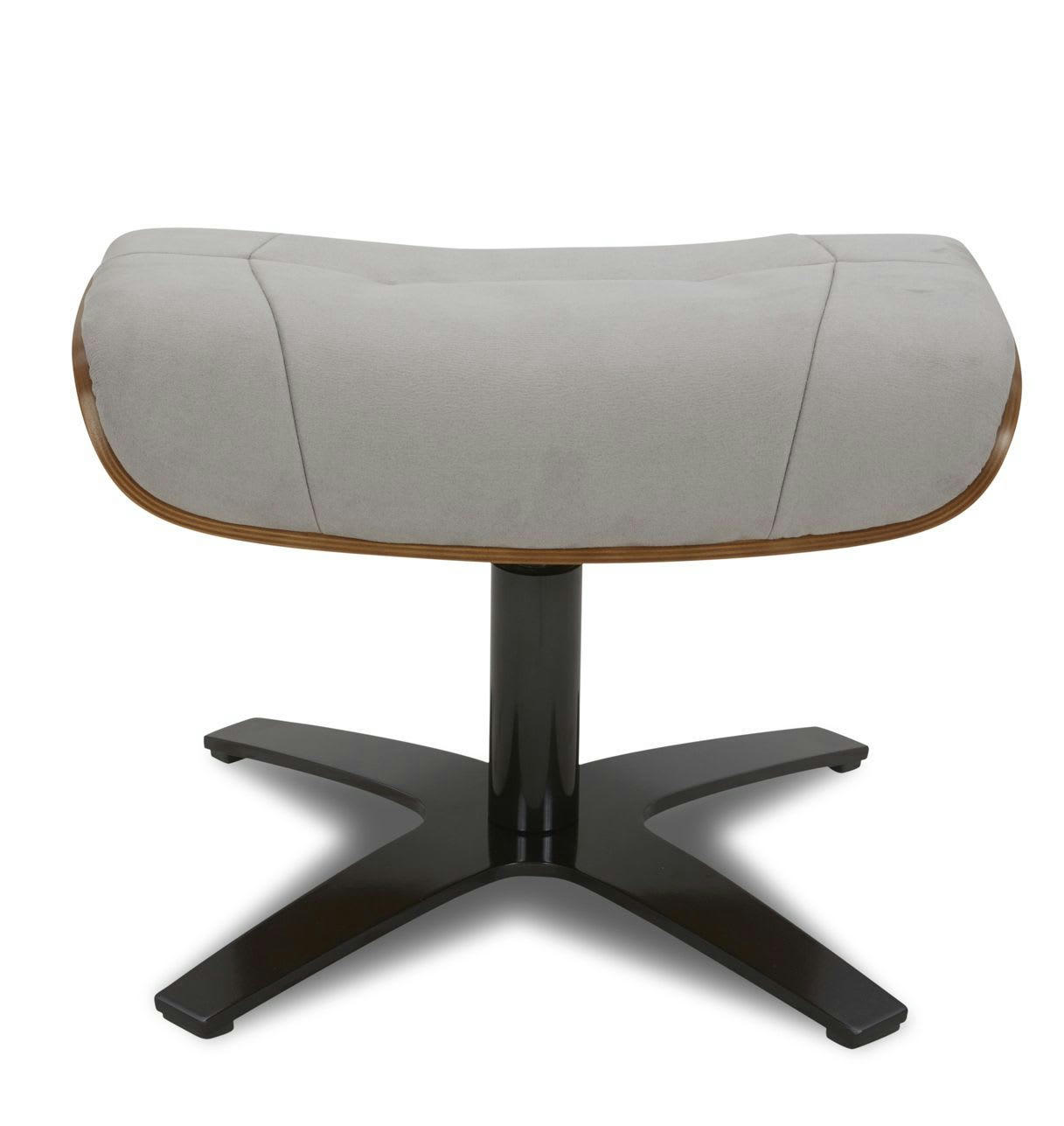 NAOS - Pouf en Microfibre et chêne Naturel - Microfibre Gris