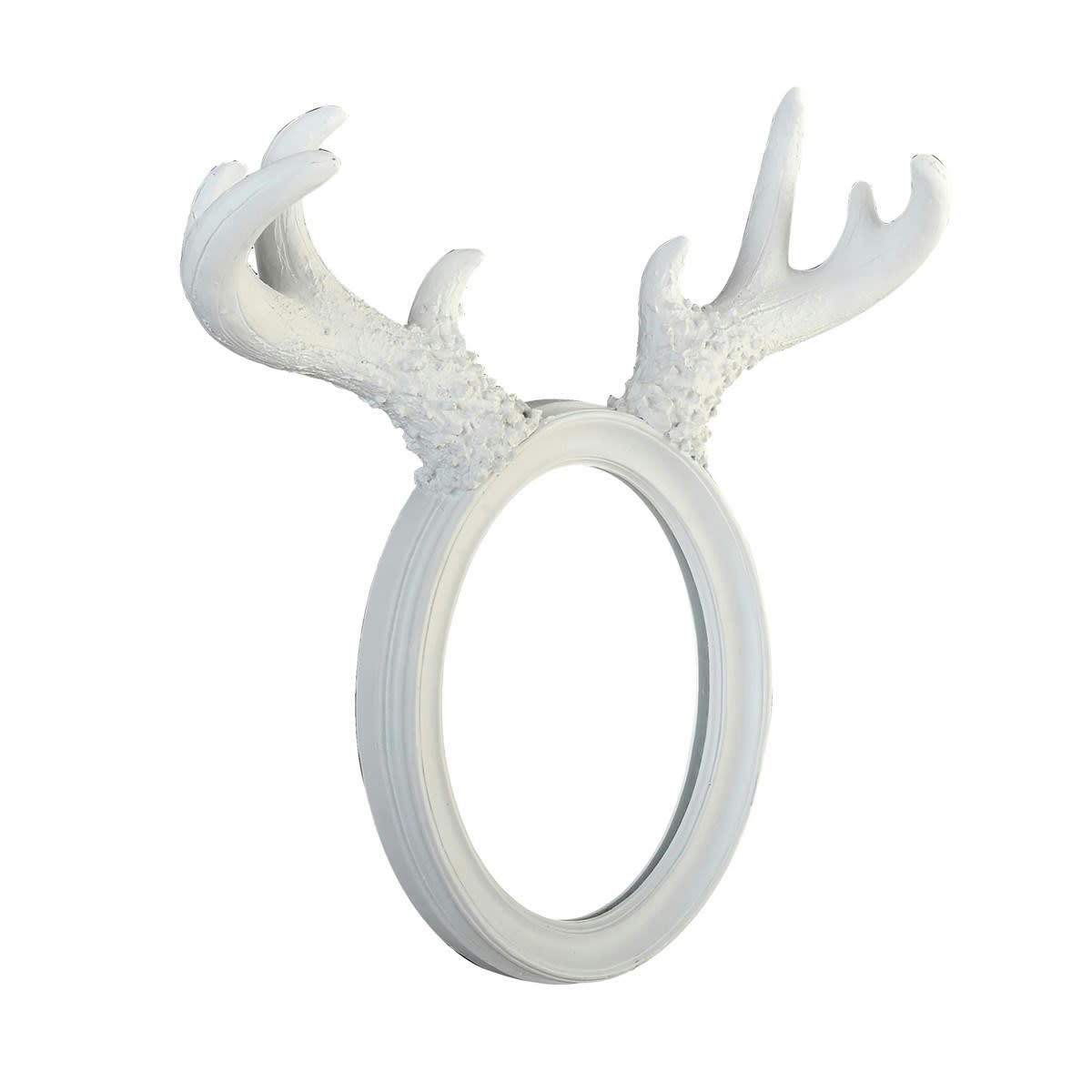 - Miroir ovale à cornes d'élan 35,5x36cm