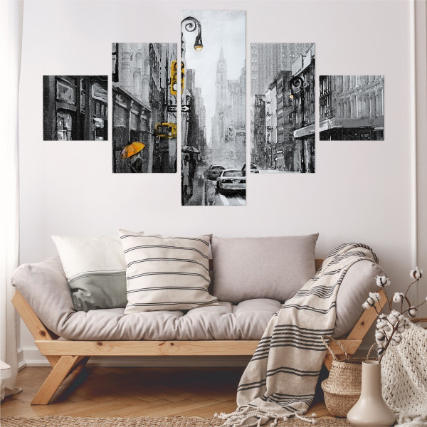 Obraz 5-Częściowy Architektura NEW YORK Miasto 3D 150x90cm