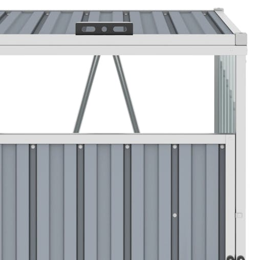 NNEVL Quadruple Garbage Bin Shed Grey 286x81x121 cm Steel