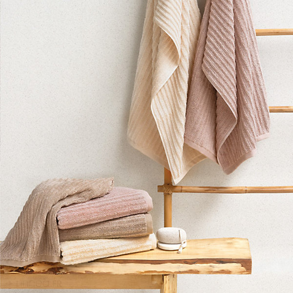 Drap de bain uni coton 100x150 cm SPECTRE beige
