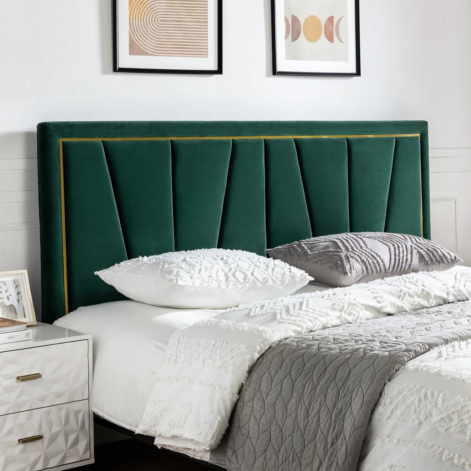 Eberhard Upholstered Tufted Contemporary Adjustable Wall-Mounted Headboard By HULALA HOME