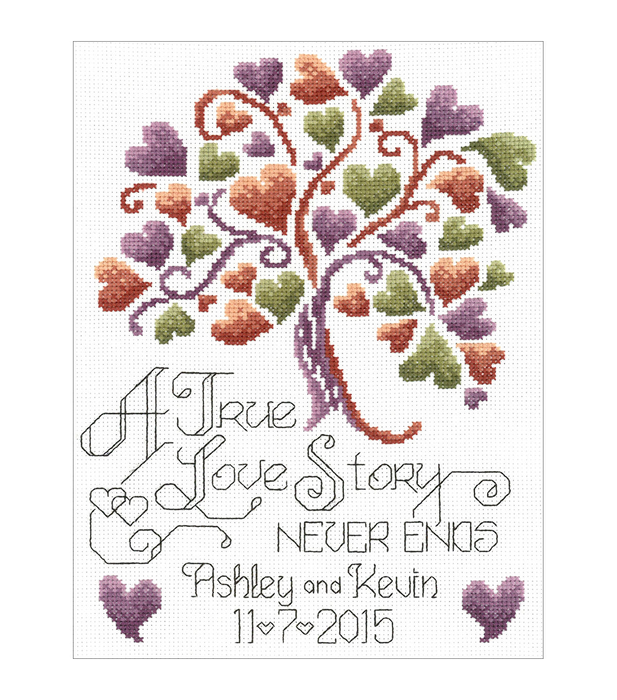 Imaginating 7.5 x 10 Love Story Wedding Counted Cross Stitch Kit