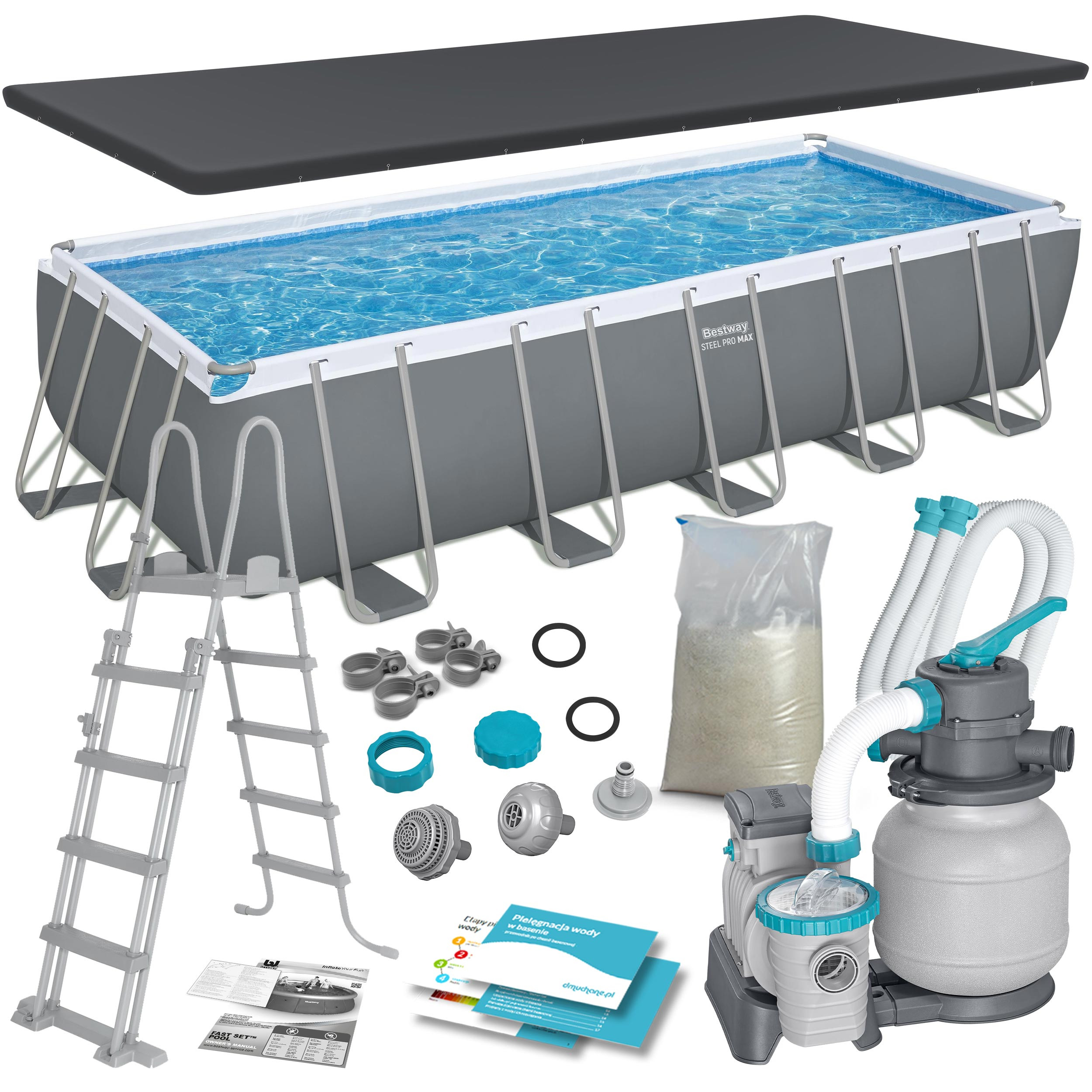 Basen ogrodowy stelażowy 640x274x132cm Bestway 5612B-7w1