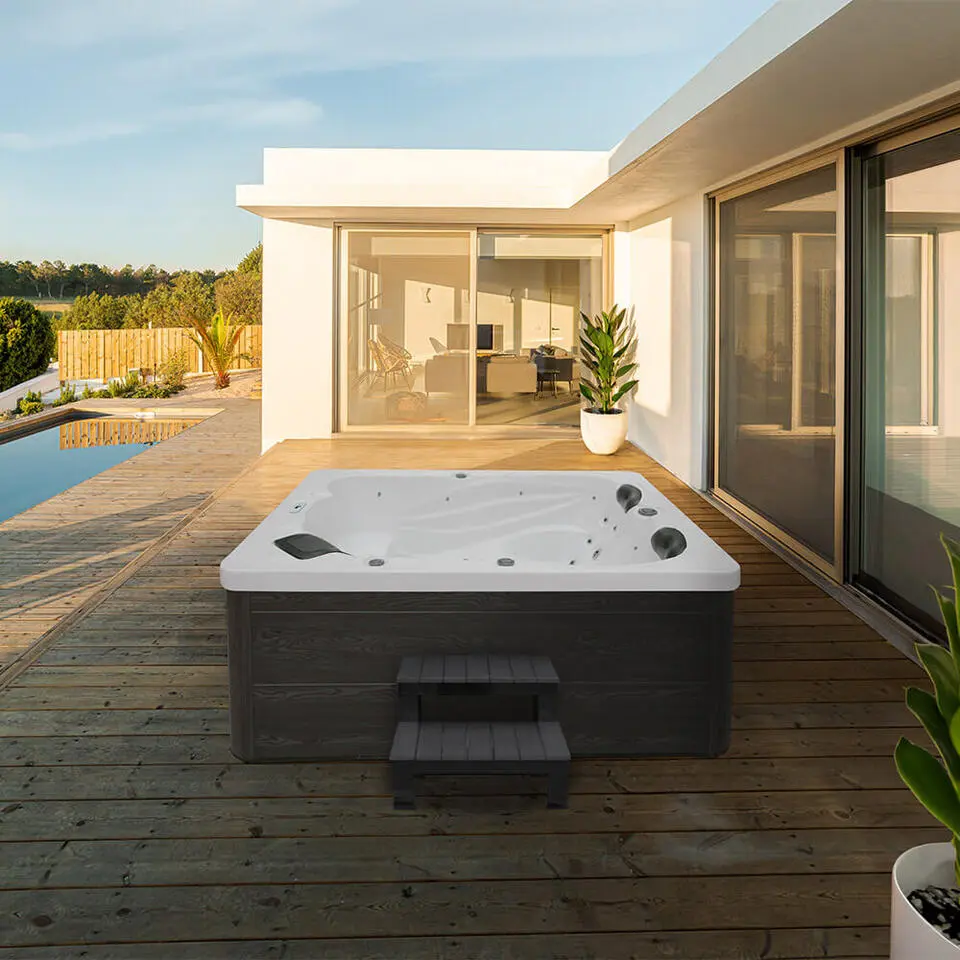 HOME DELUXE Outdoor Whirlpool SUNSET Met trap en thermische afdekking