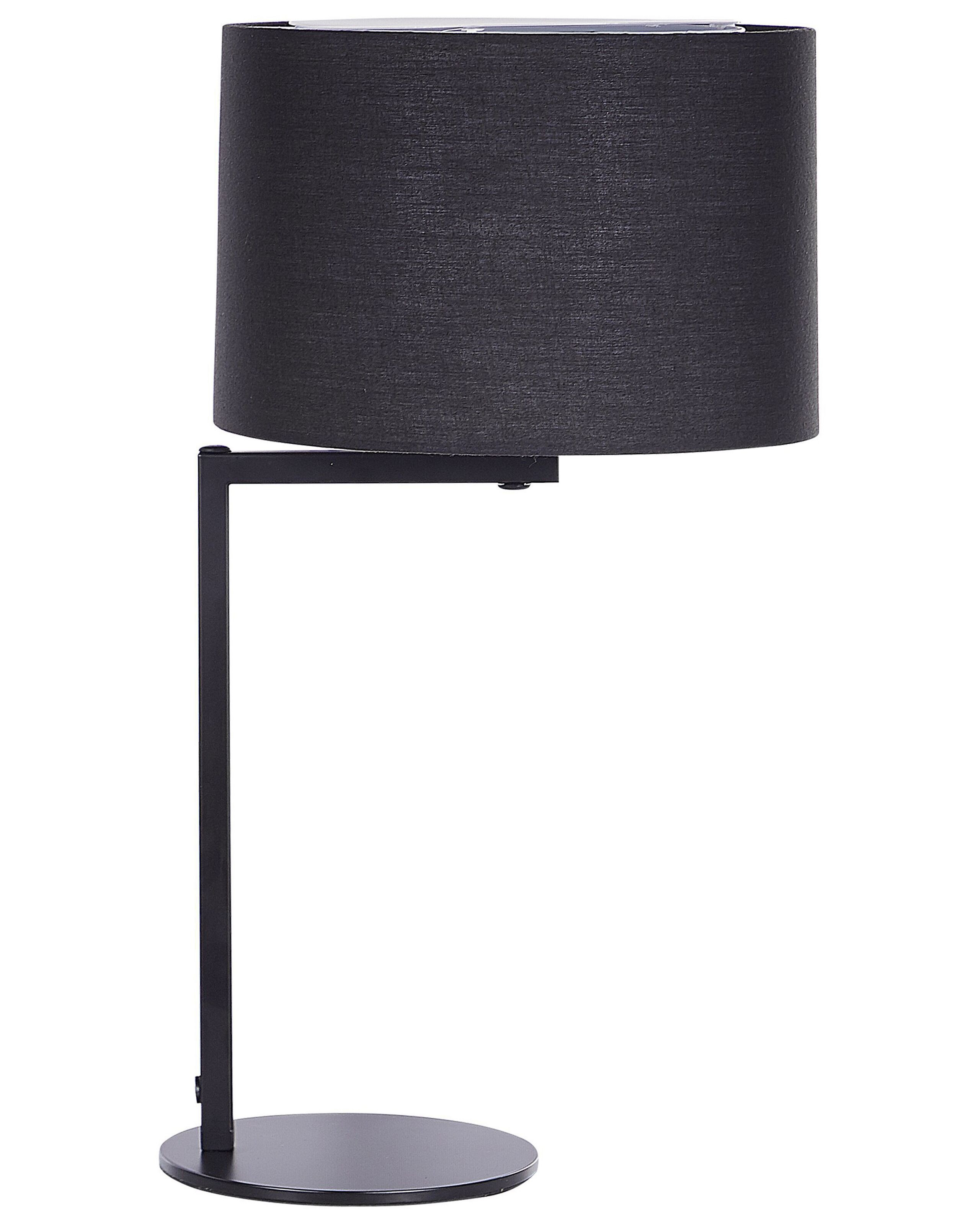 Lampka stołowa nocna 49 cm czarna metalowa